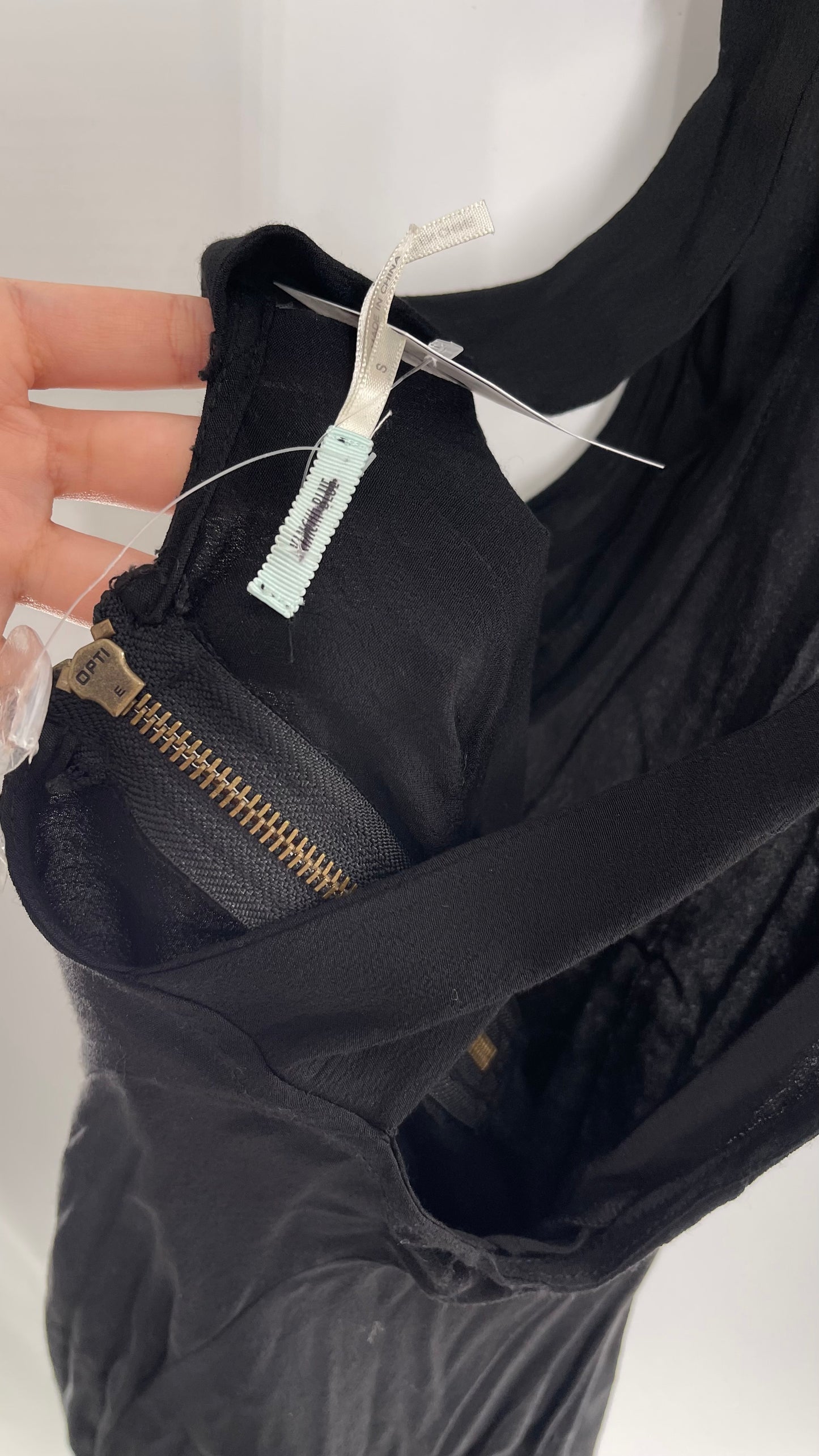 Kimchi Blue Black Voluminous Mini with Open Back Detail (Small)