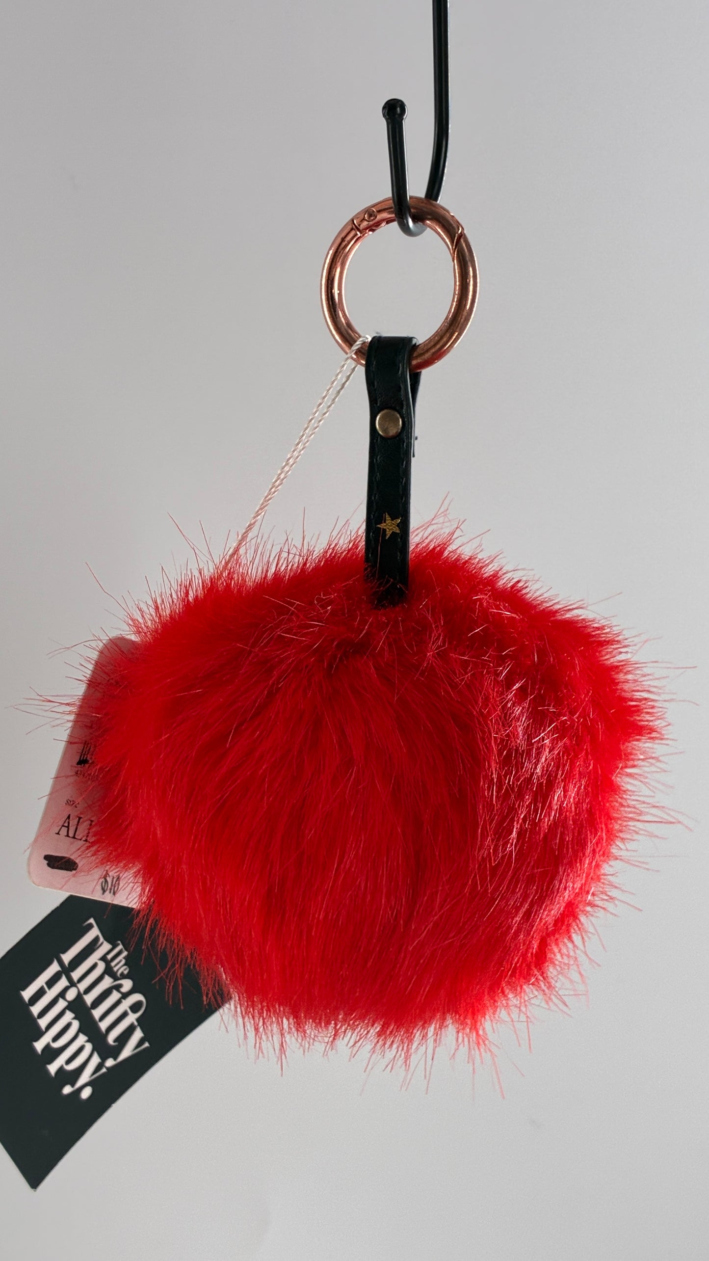 Free People Red Pom Pom Keychain