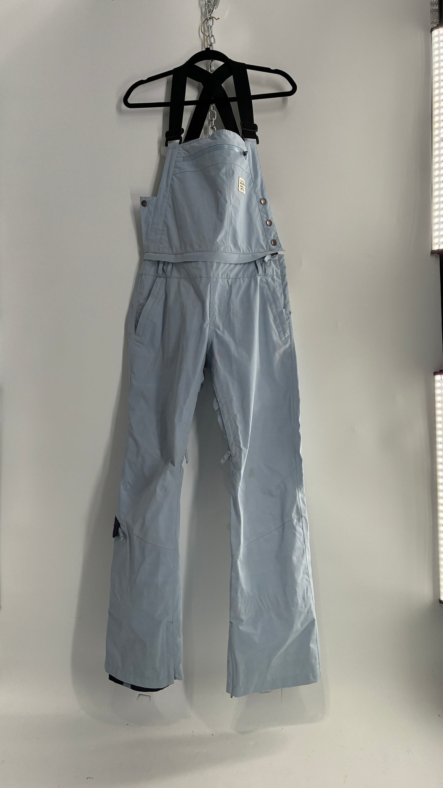 BILLABONG Light Blue Snowboarding Jumpsuit with Detachable Overalls (Small)