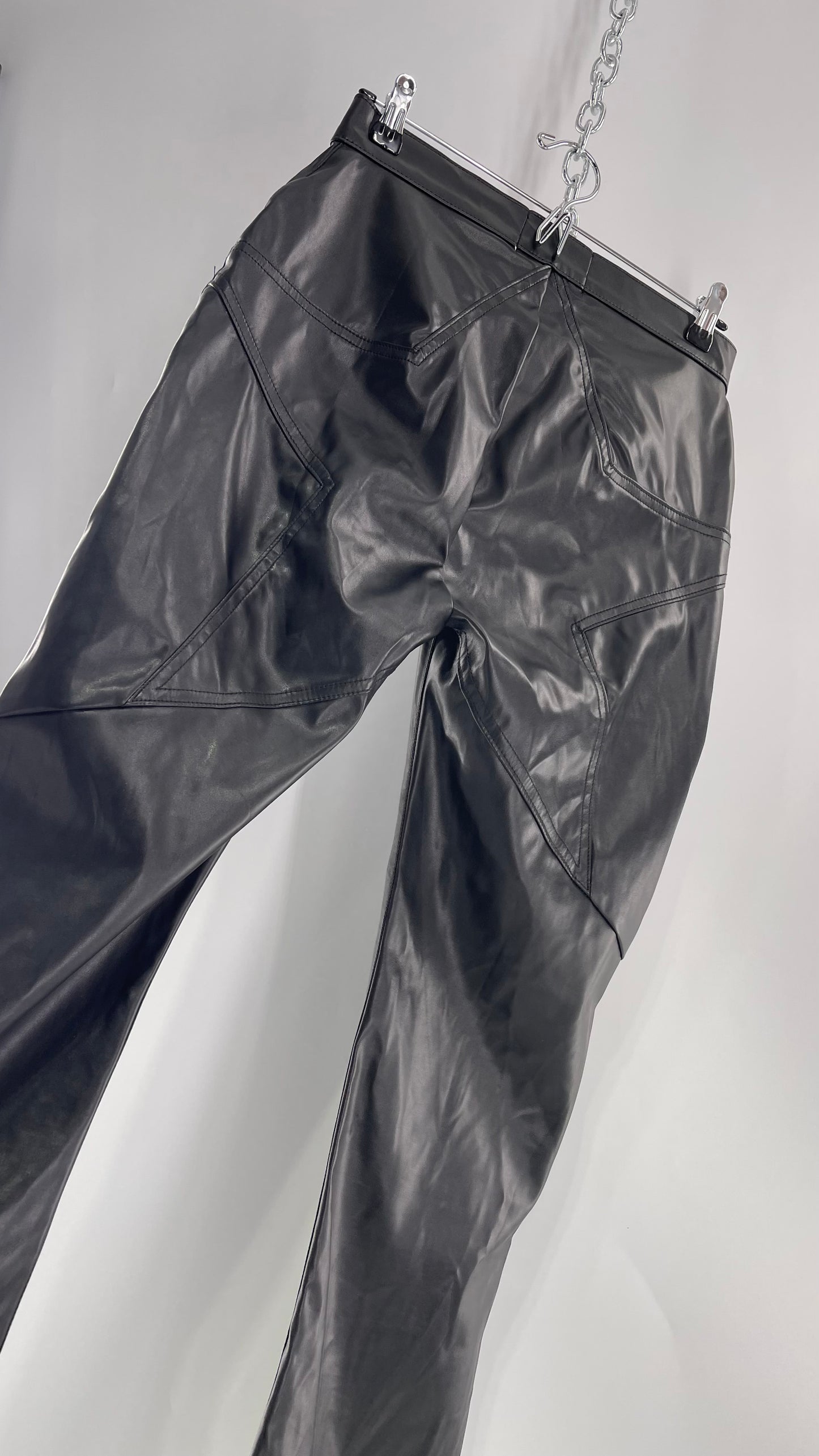 Revice Faux Leather Kick Flares with Star Bum (29)