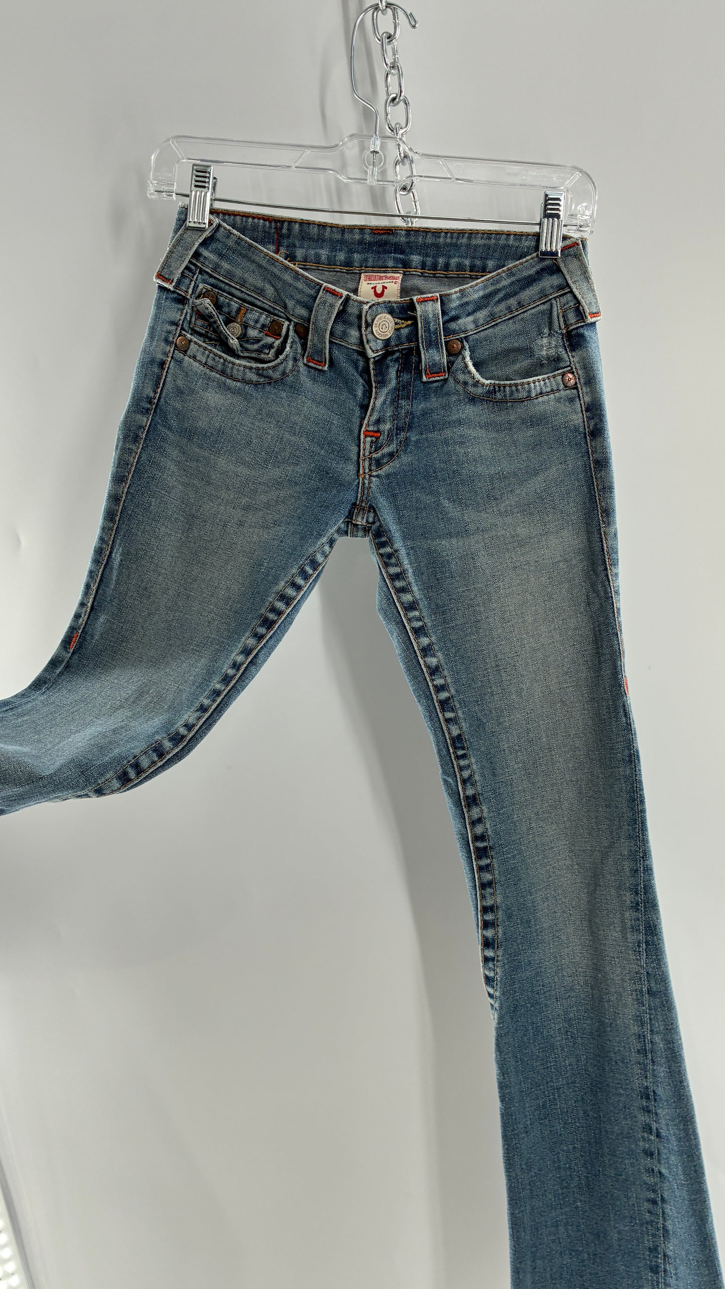 Vintage True Religion Light Wash, Low Rise Kick Flare Jeans (26)