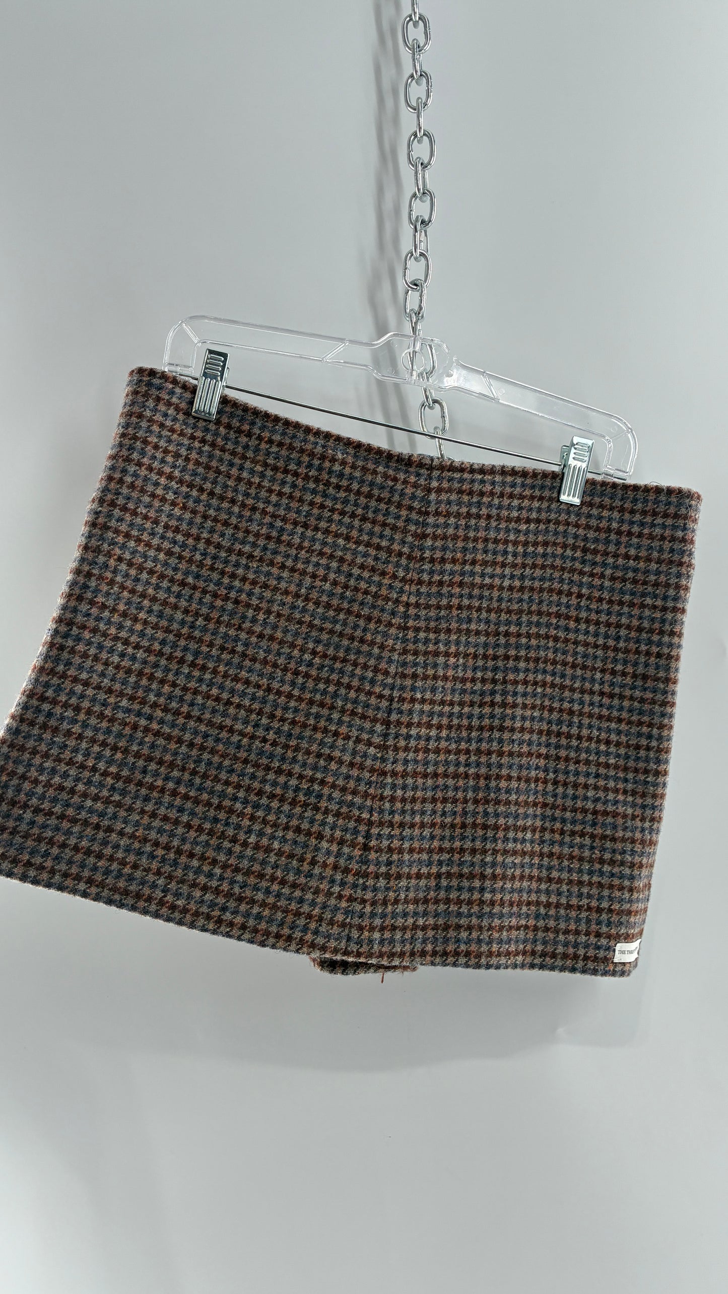 Vintage Suit Set with GOOD WORKS CLOTHING Wool Blend Indigo Plaid Blazer and Upcycled Wool Blend Mini Skirt (6 Petite)
