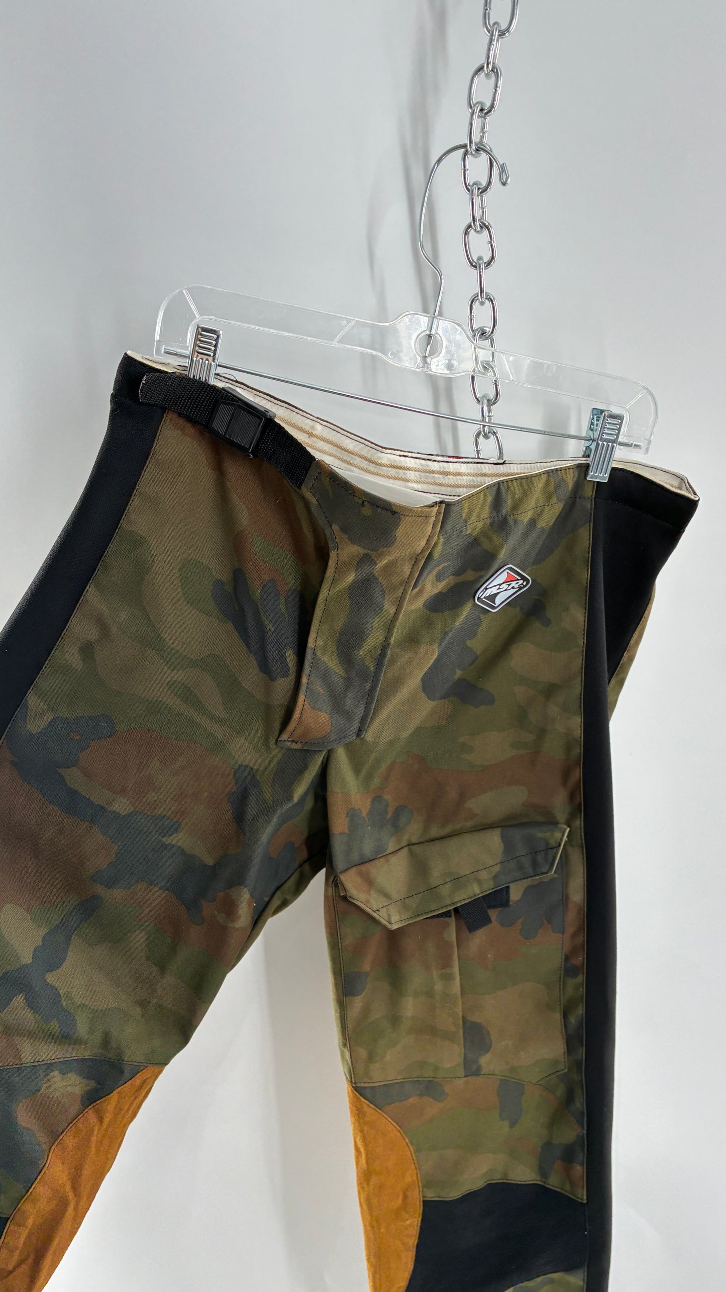 Vintage MSR Moto Camouflage Riding Pants Low Rise Side Buckle (34”)