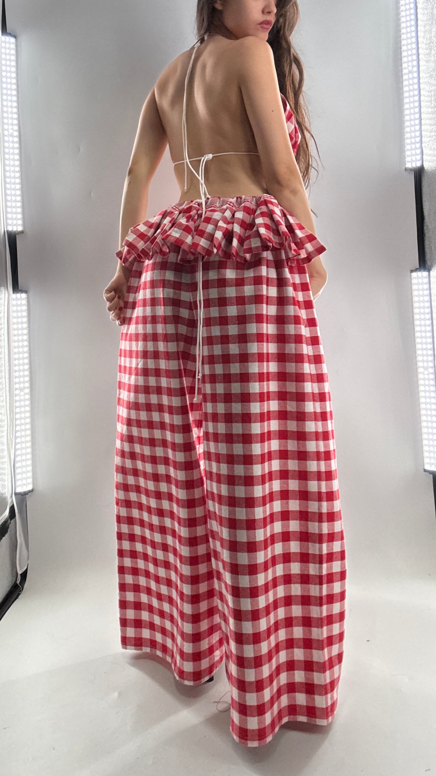 Vintage Handmade Picnic Red/White Gingham Two Piece Set (XS-L)