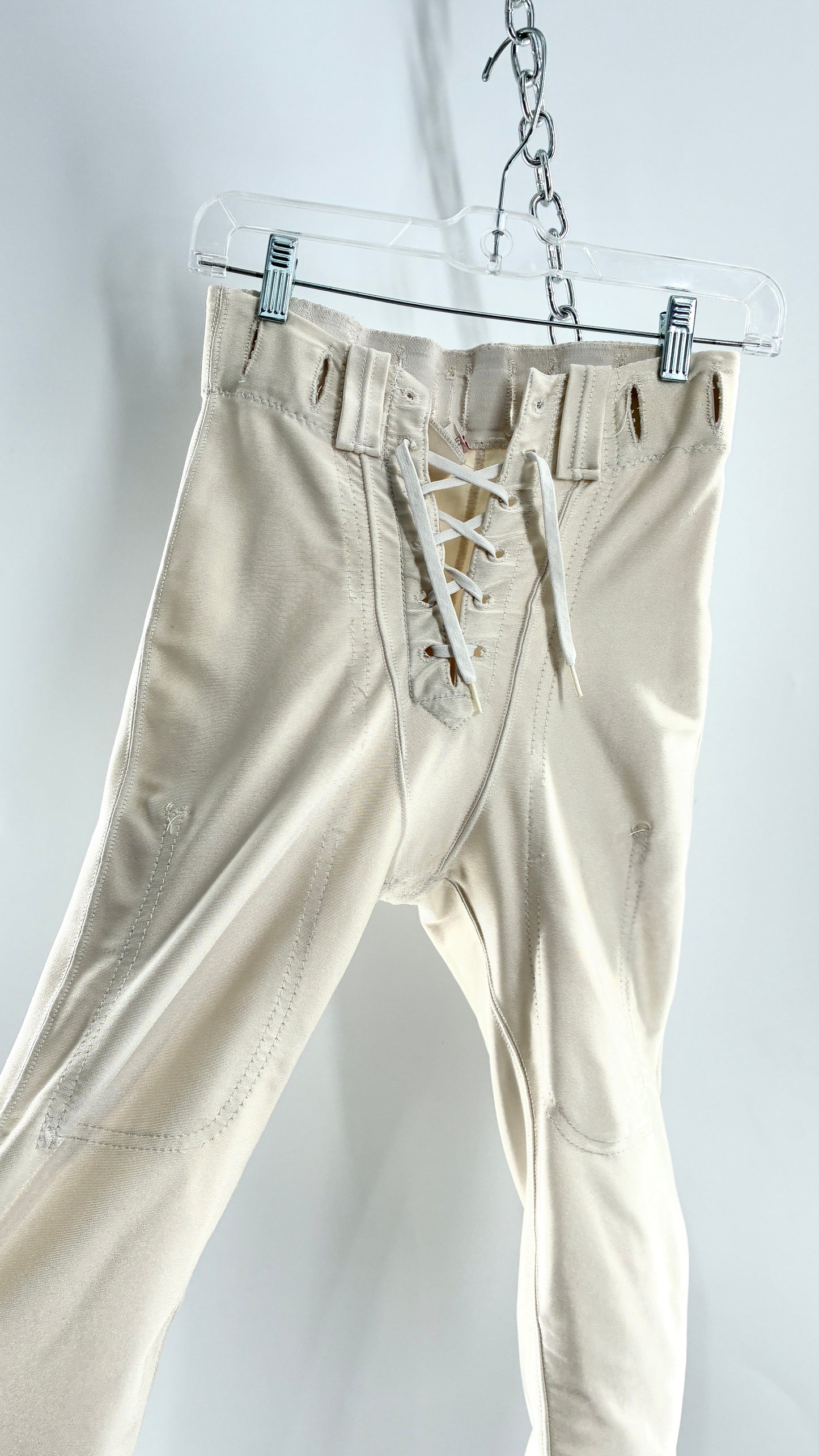 Vintage Ivory Football Style Lace Up Shorts (30)