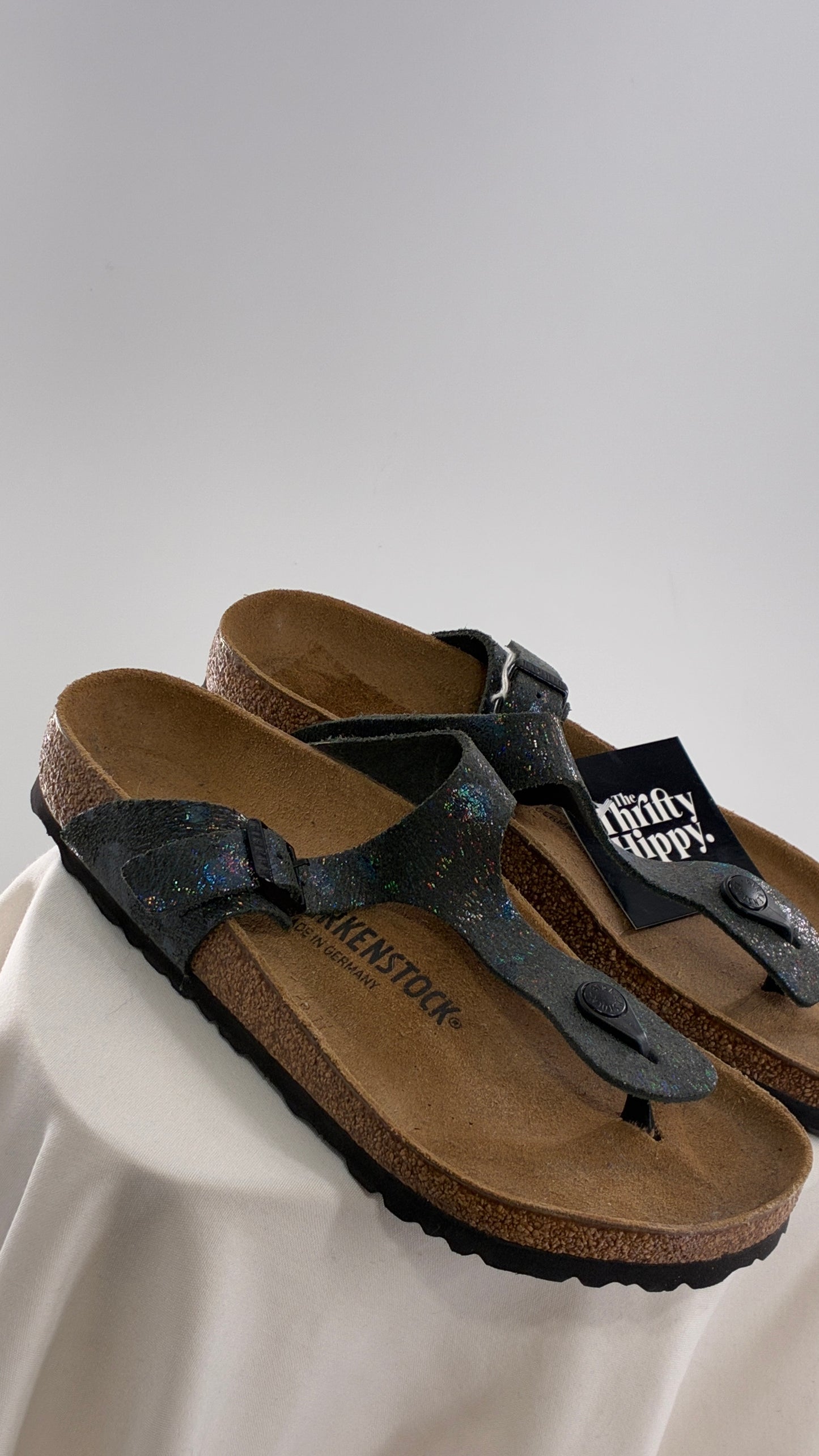 BIRKENSTOCK Sandal Iridescent Navy Thong Sandal with Tags Attached (40)