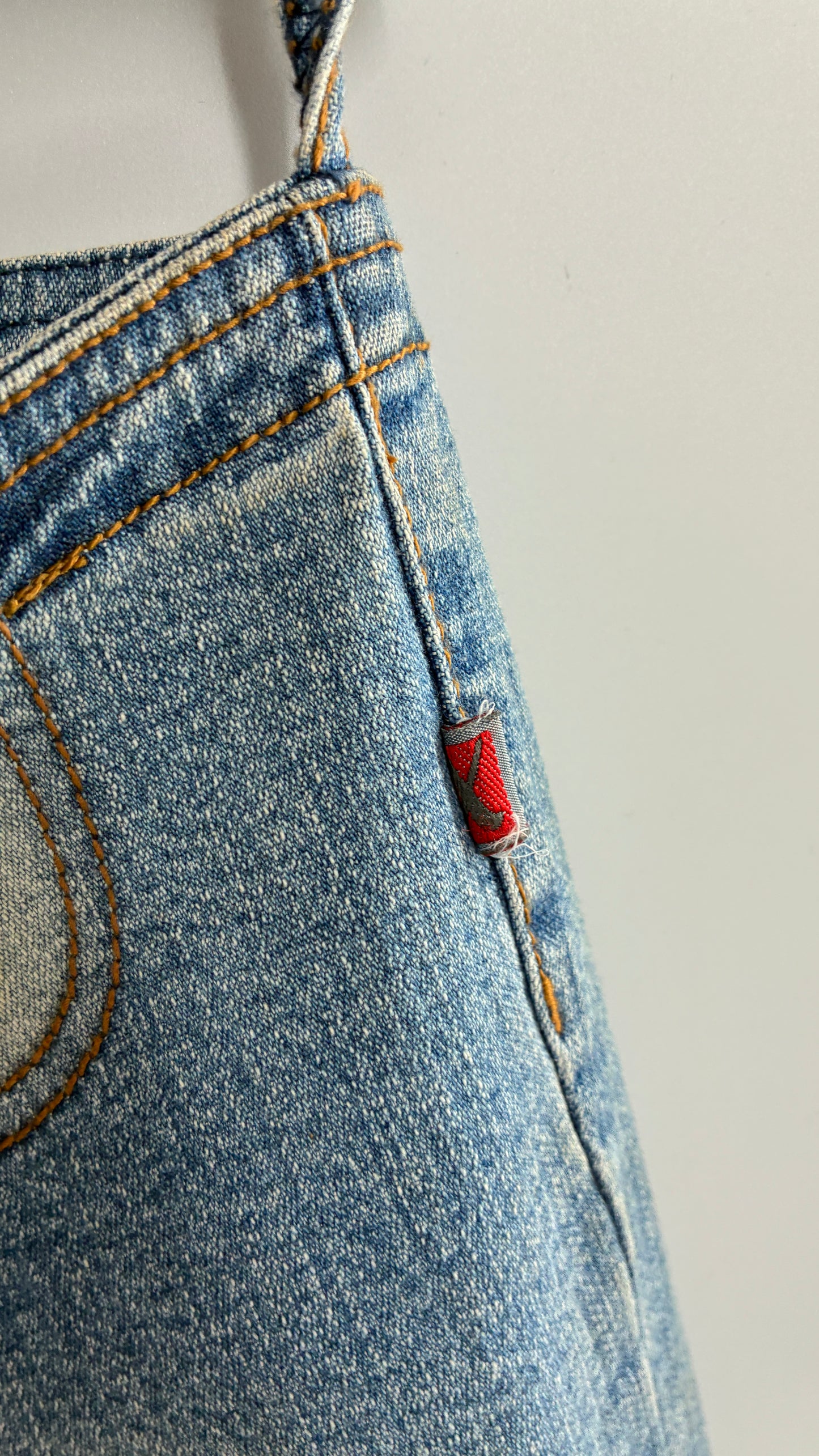 Vintage XCESO JEANS Rare Faded Double Waistband Kickflare Jeans with Functional Zipper Details (Medium*)
