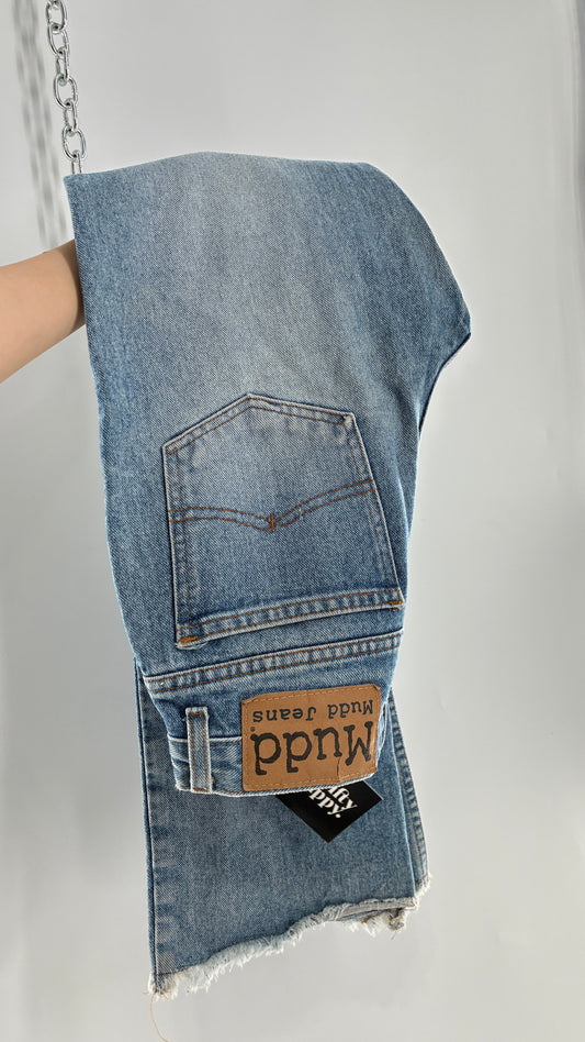 Vintage MUDD Light Wash Kick Flare Jeans with Oversized Jacron (7)