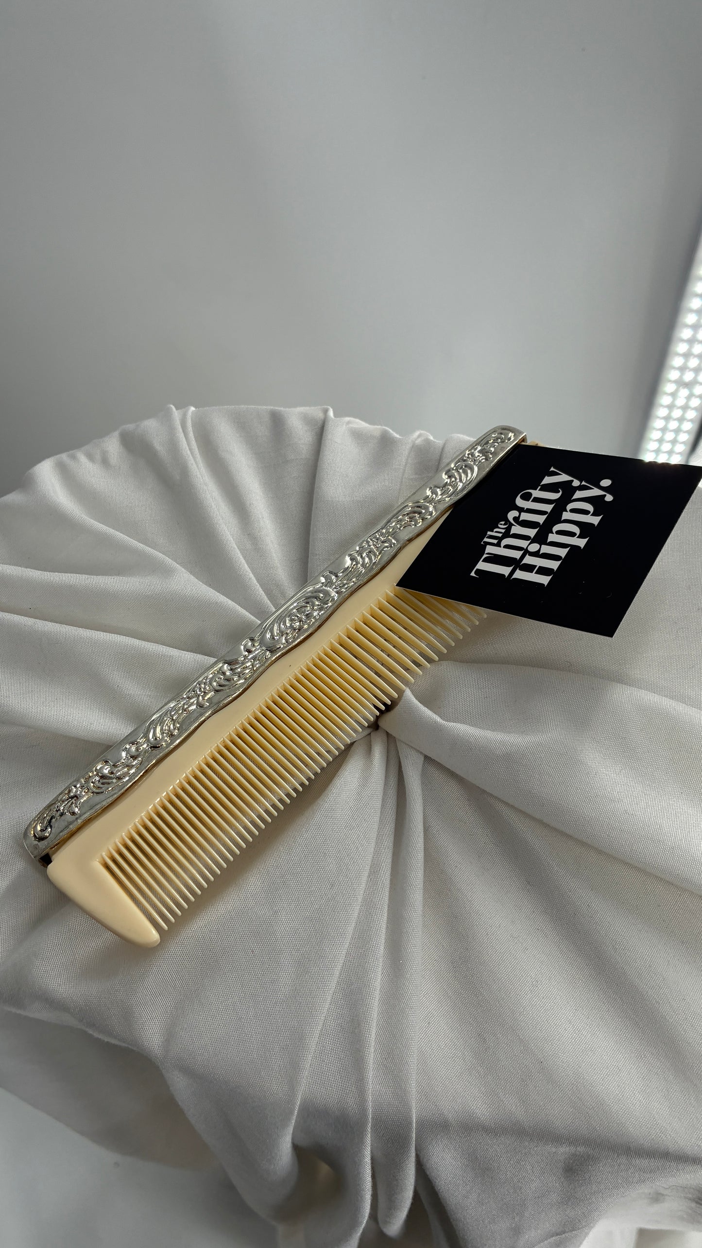 Vintage Metal Embossed Hair Comb