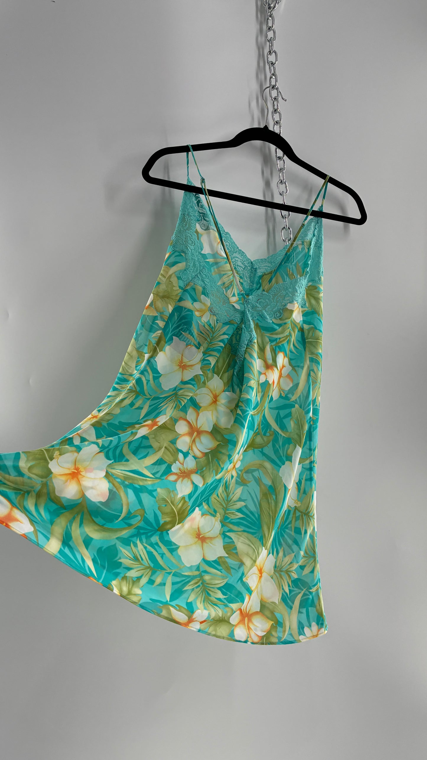Vintage Valerie Stevens Sheer Tropical Camisole Dress (Large)