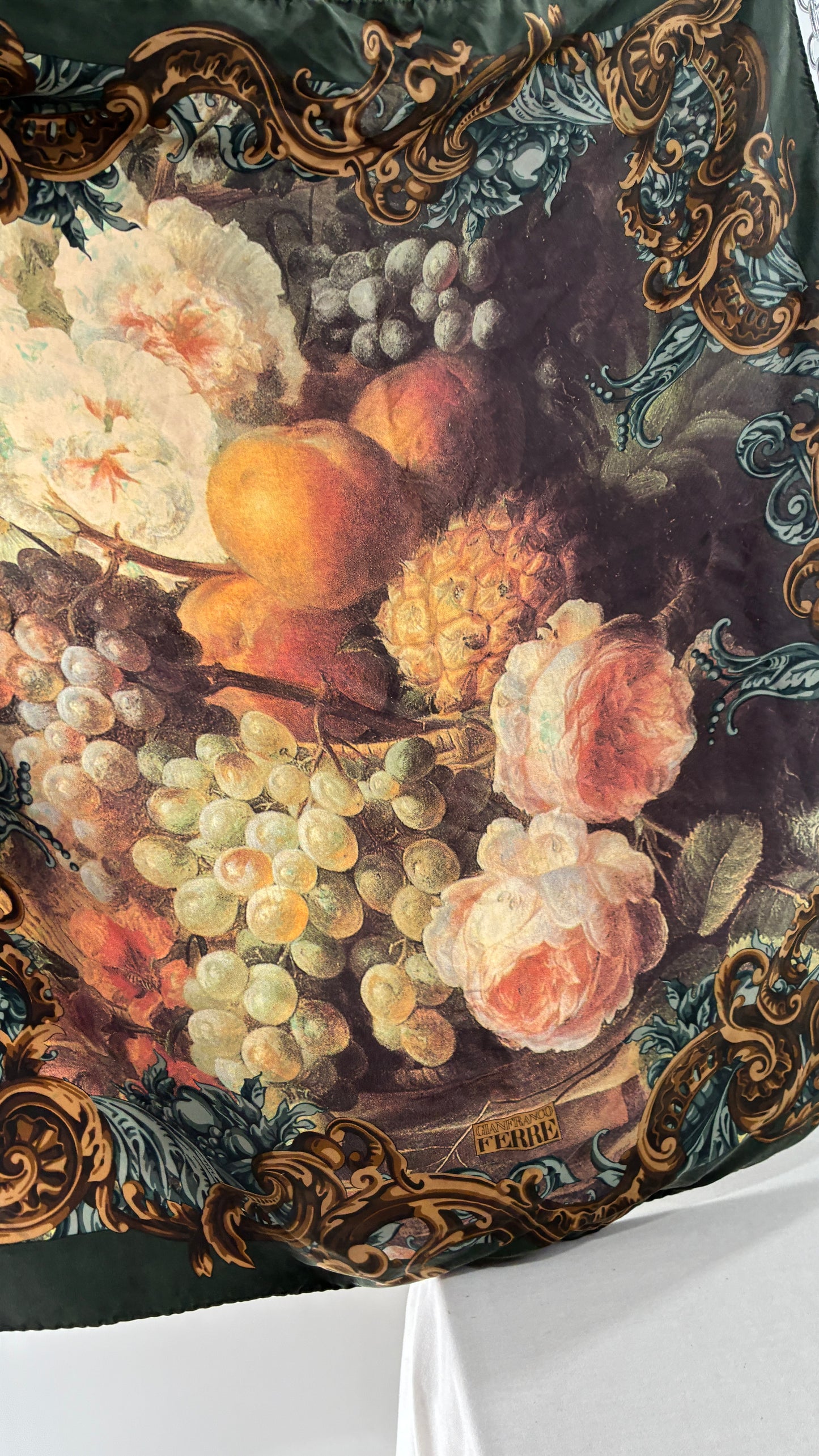 Vintage GIAN FRANCOFERRE Renaissance Style Painting Scarf
