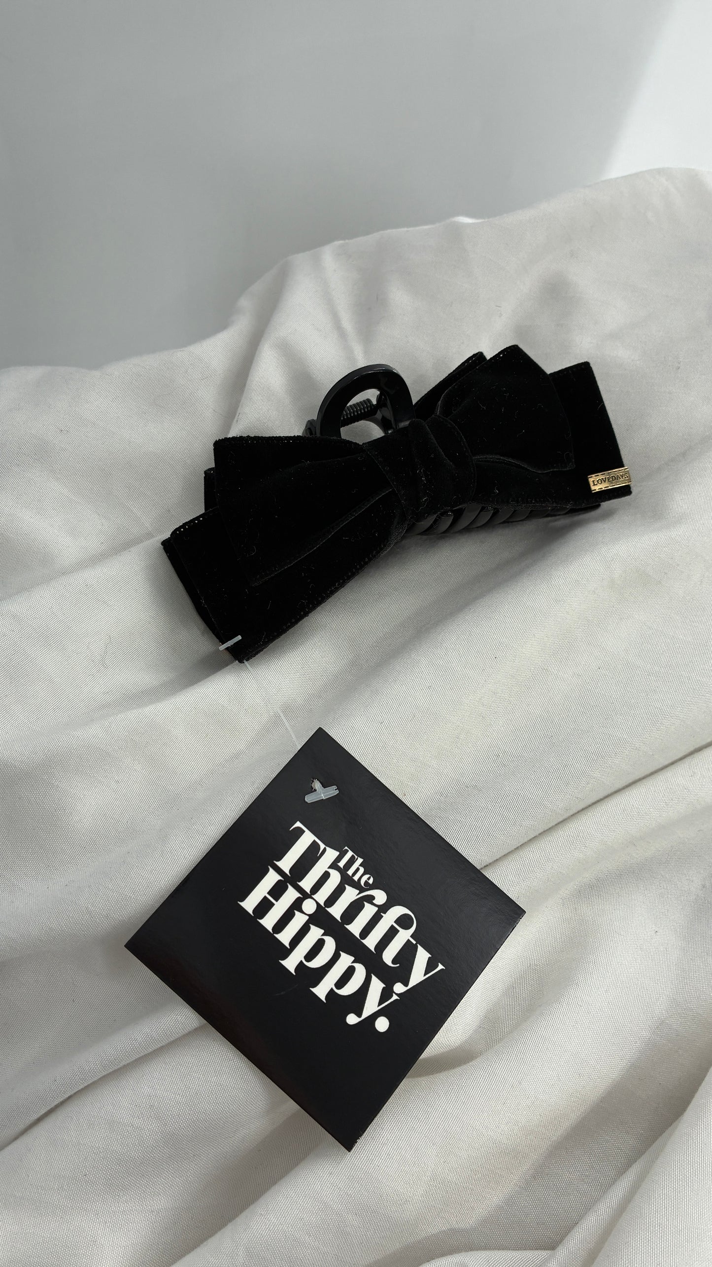 Black Velvet Bow Claw Clip