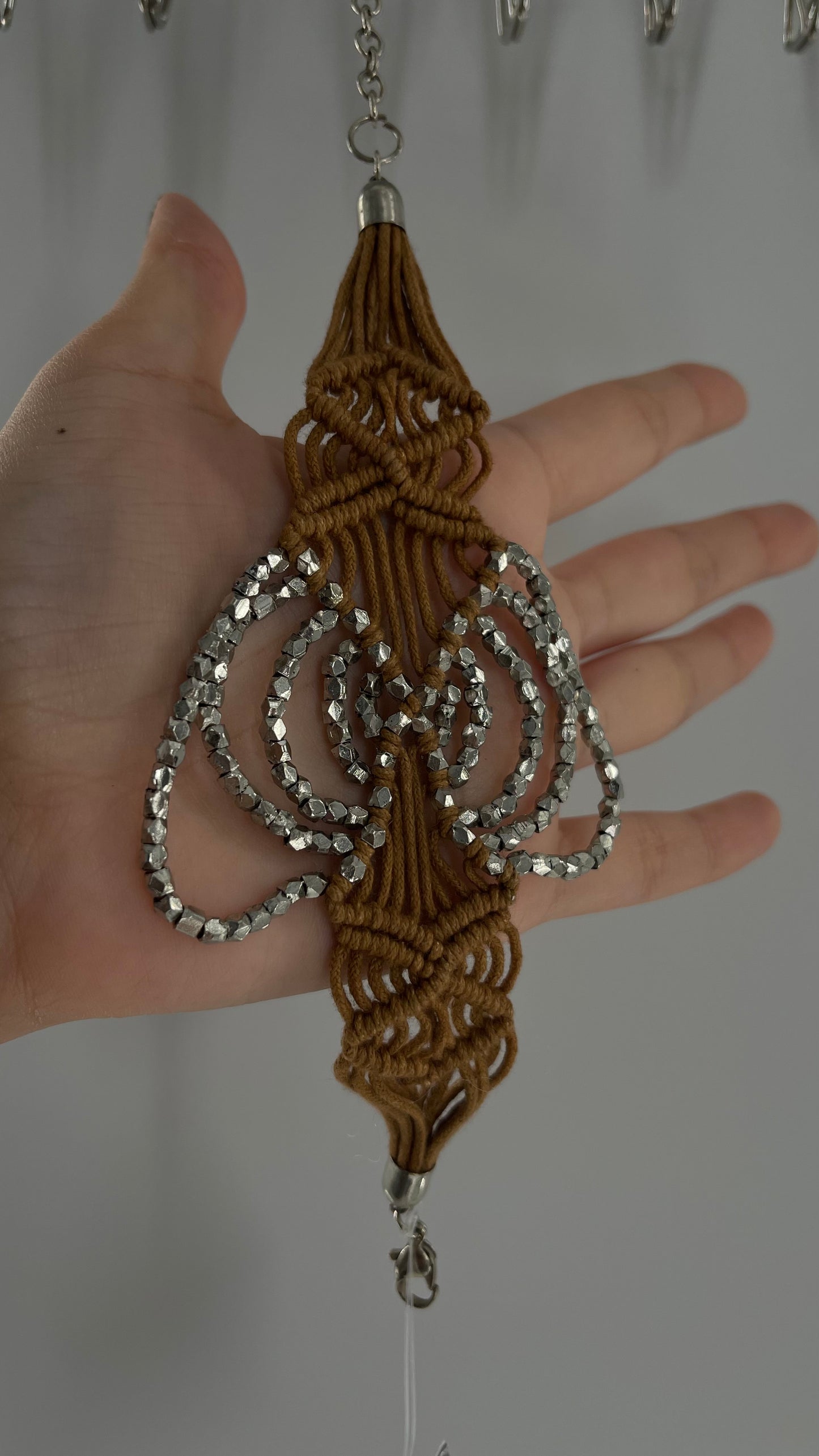 Free People Macrame Bracelet with Silver Metal Butterfly