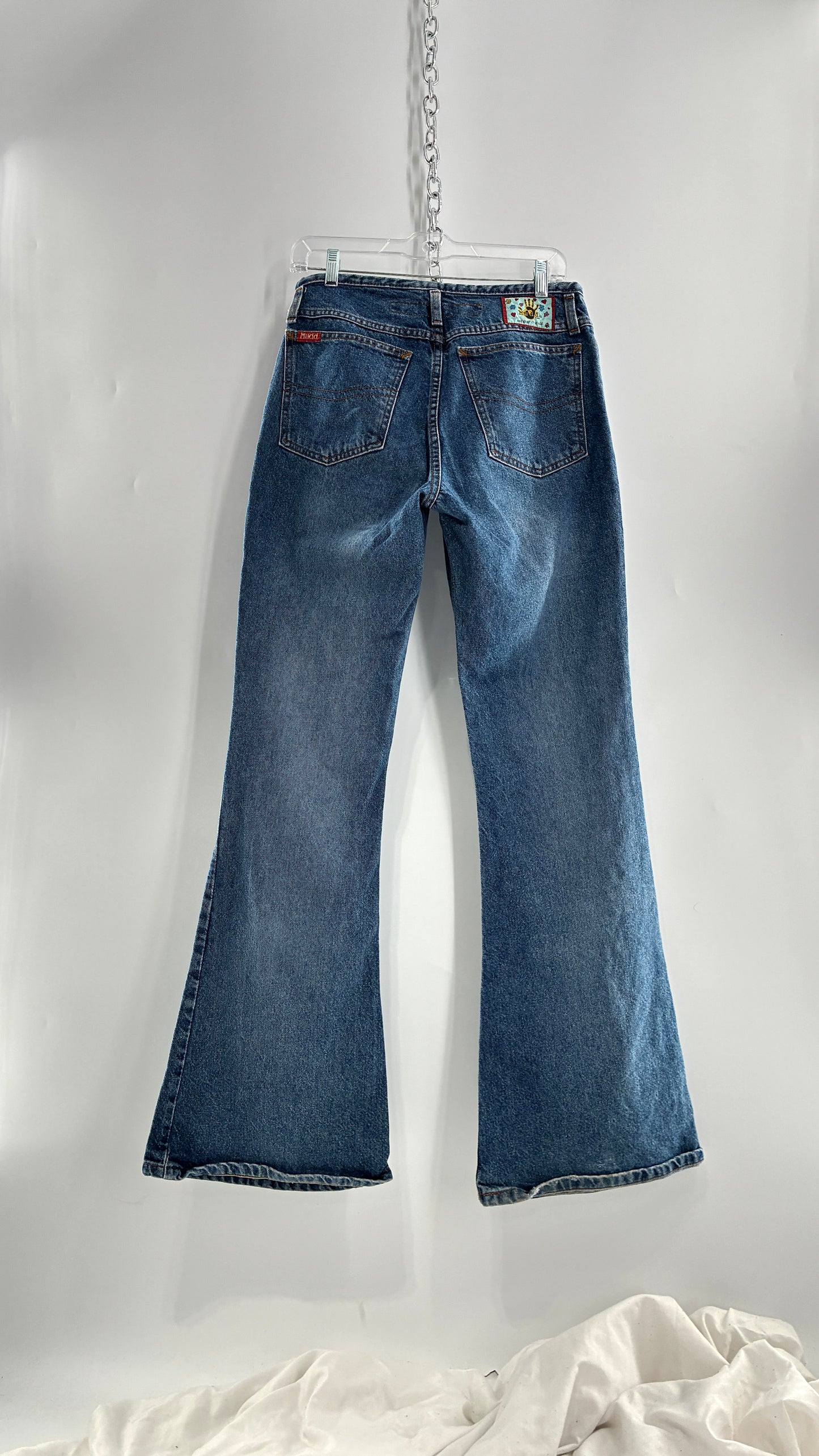 Vintage 1980s MUDD Flared Button Front Jeans with Colorful Jacron (9)