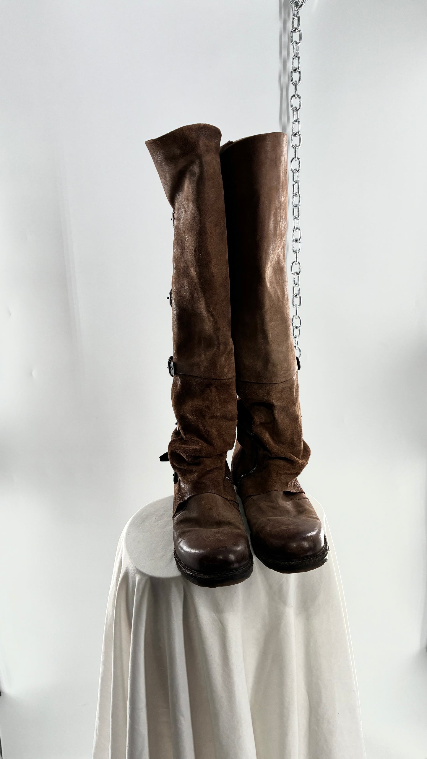 Tatum Over the Knee AS98 Distressed Worn Boots (41)