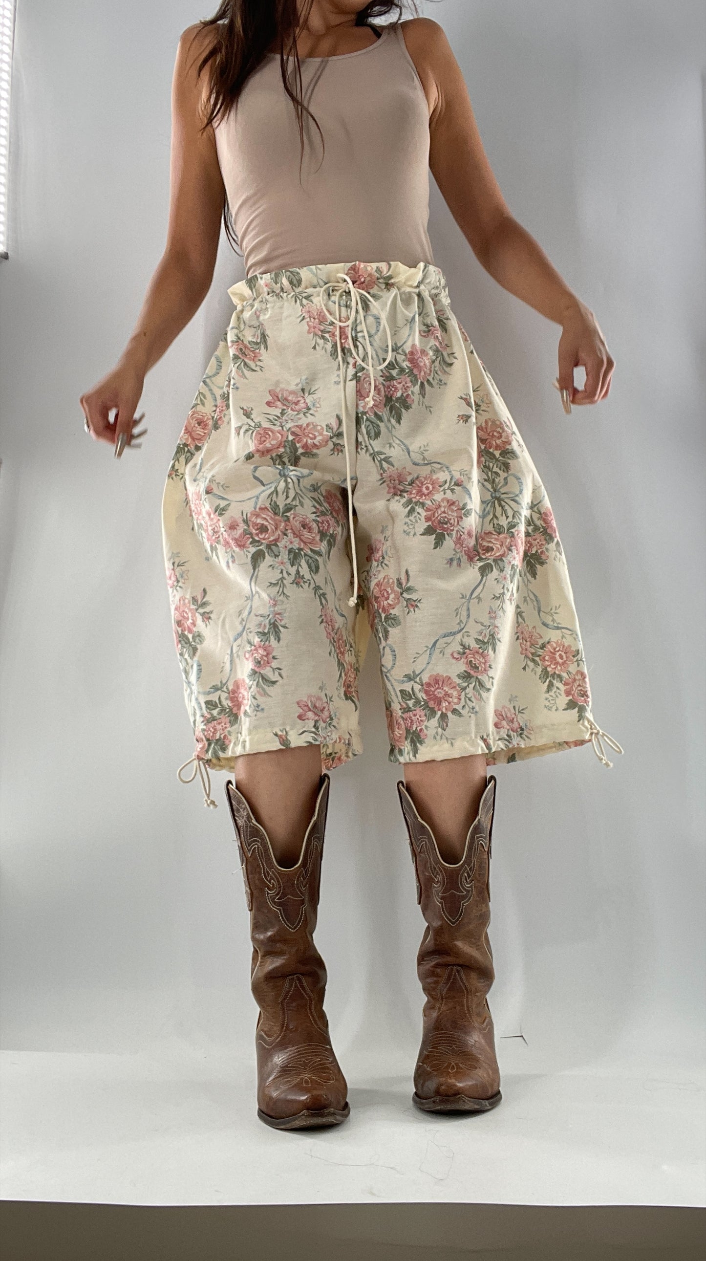 Custom Vintage Cottage Short/Capri Oversized or Cinched (One Size)