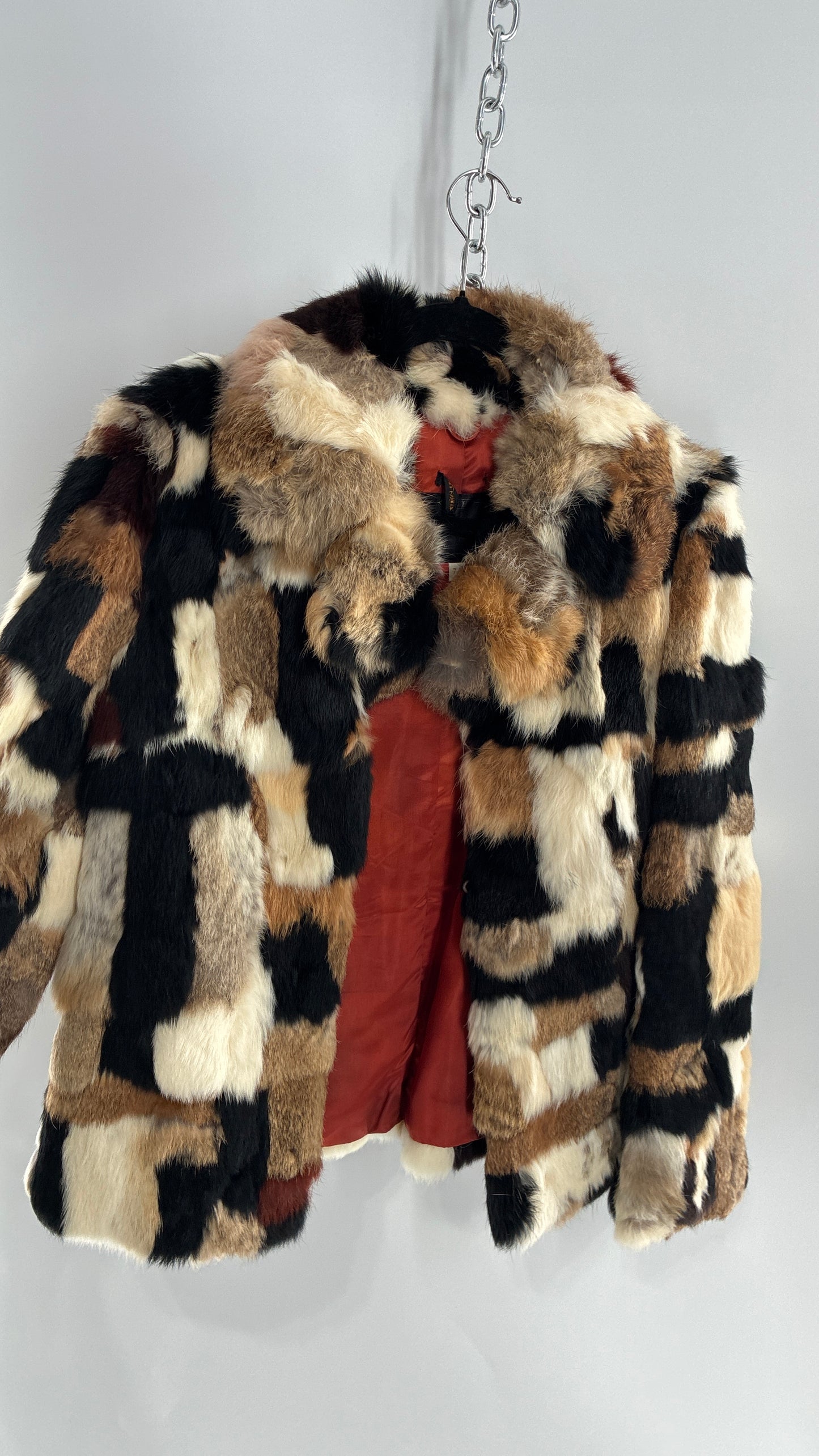 Vintage 1970s FURMOSTE Genuine French Rabbit Fur Patchwork Jacket (7/8)
