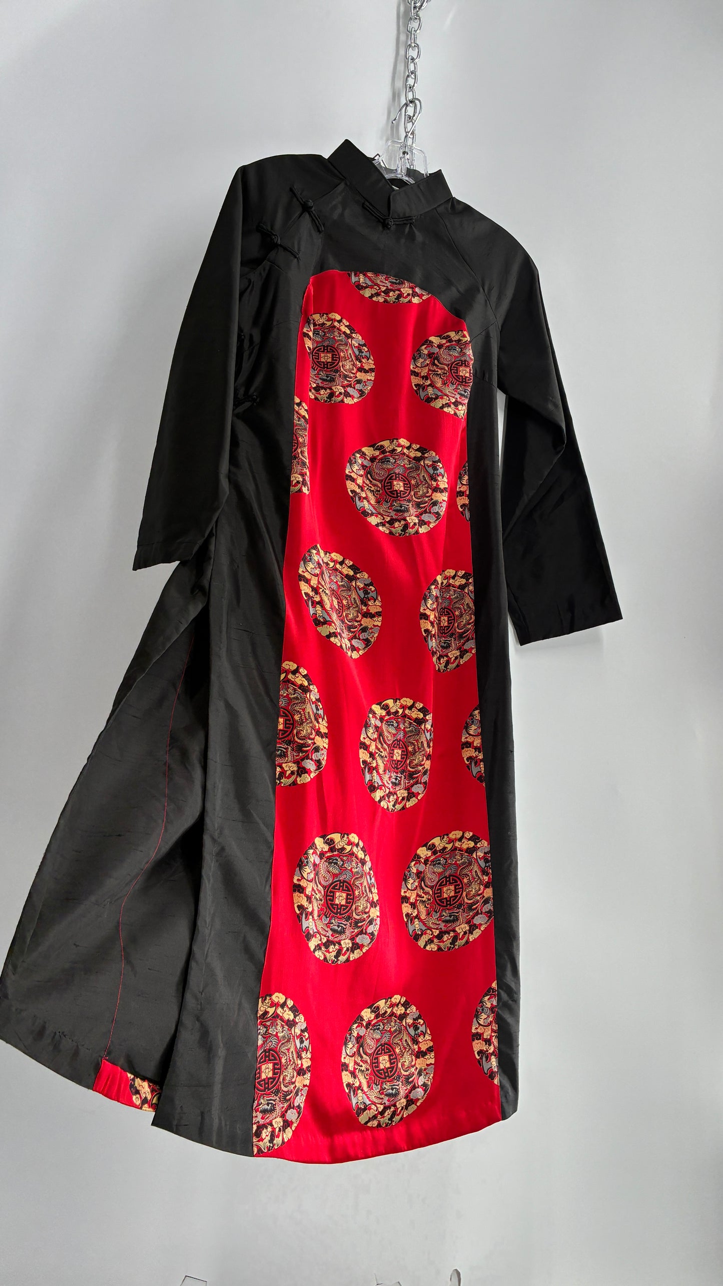 Vintage Qipao INDO-CHIC Black and Red Gown (Large)