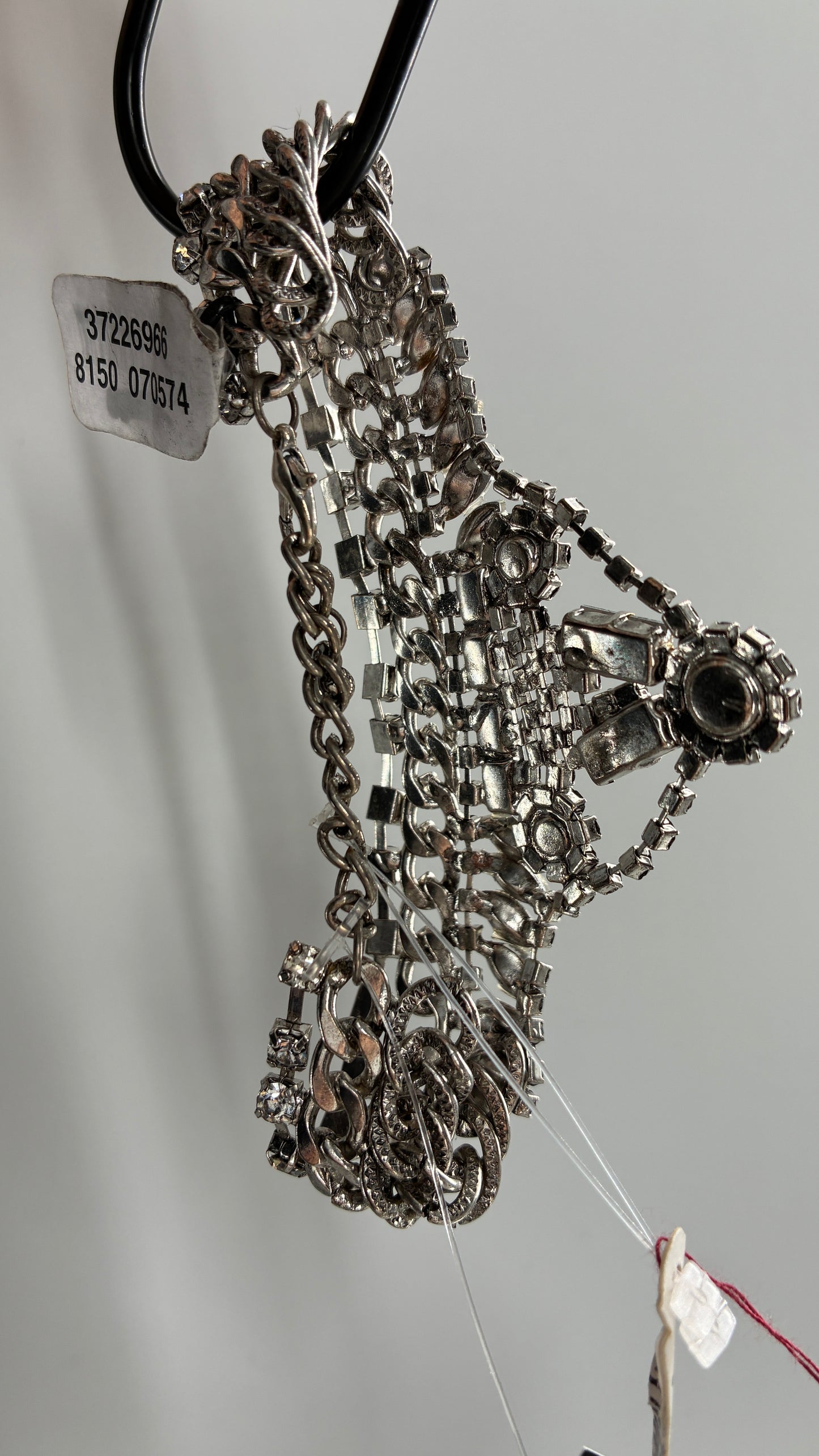 Free People Elaborate Silver Rhinestone Bracelet with Tags Attached