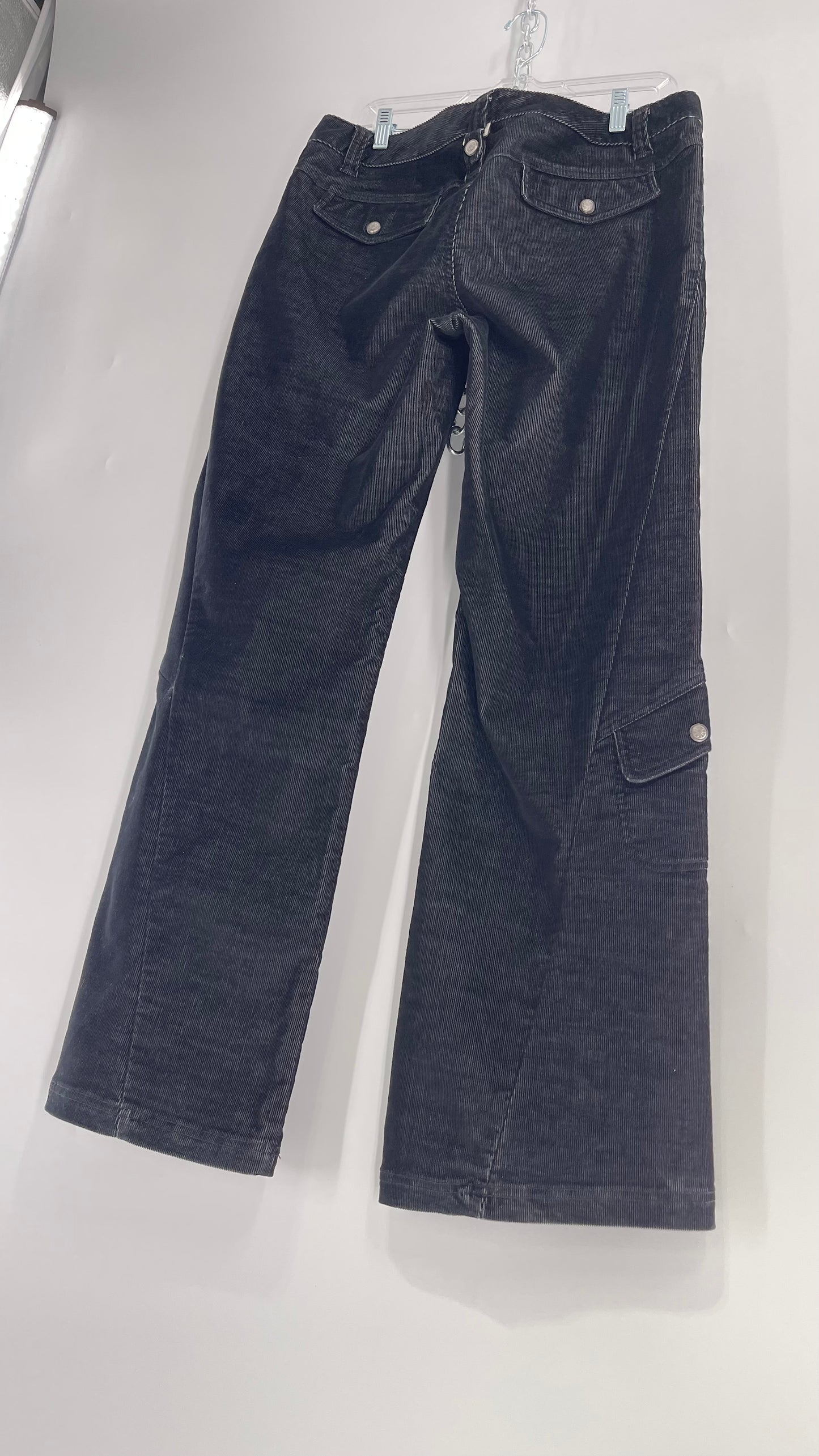 Athleta Black Flare Corduroy Pants (Size 14/L)