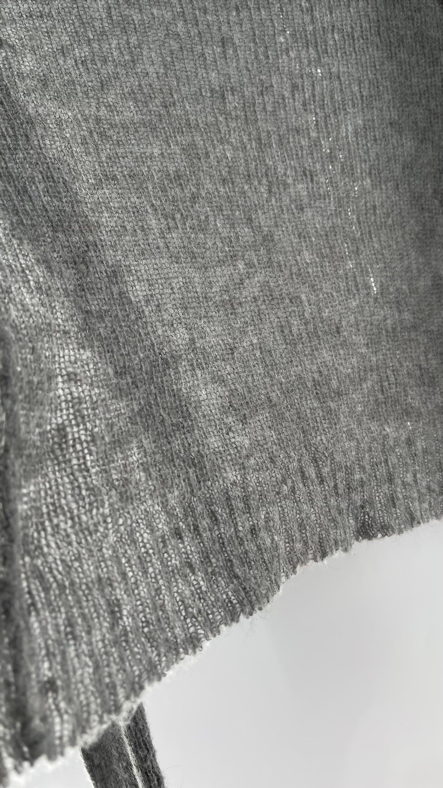 Free People Gray Pocketed Cropped Cardigan (XS) 29% Mohair 21% Wool