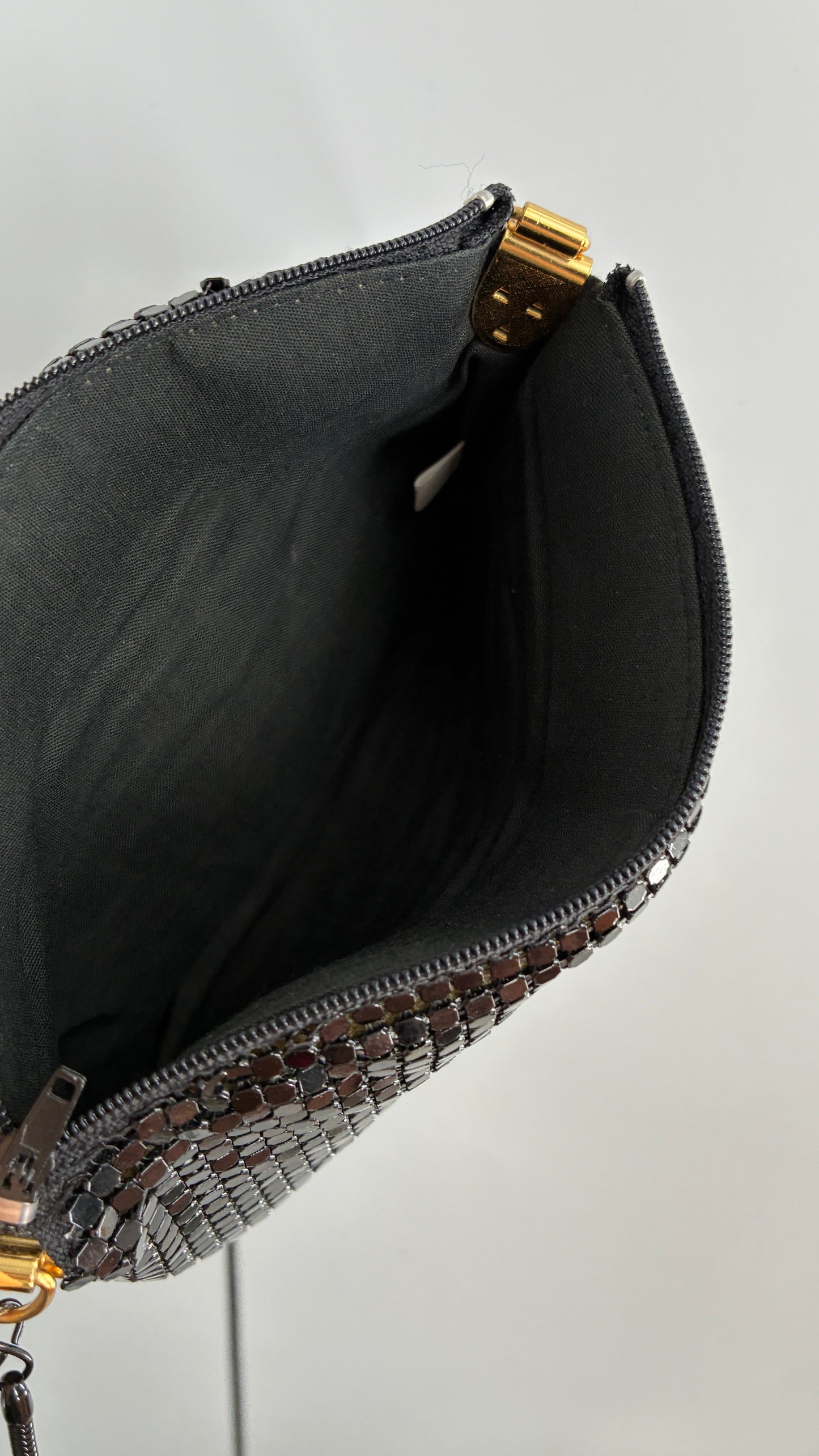 Vintage Black Metal Mesh Crossbody Purse