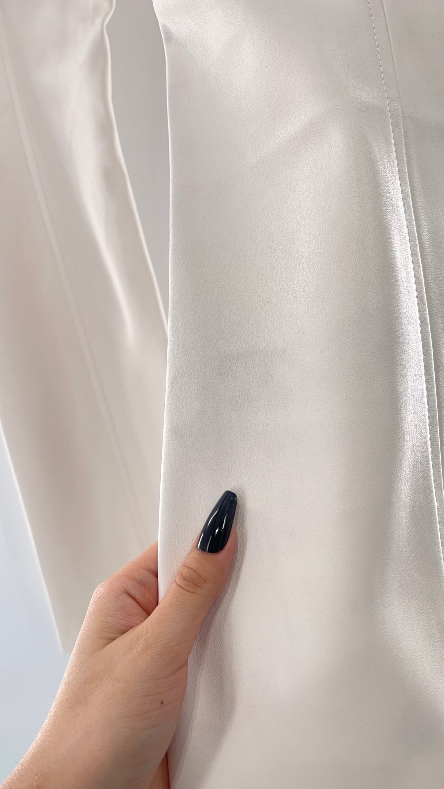 Free People White Cream Faux Flare Leather Pants (29)