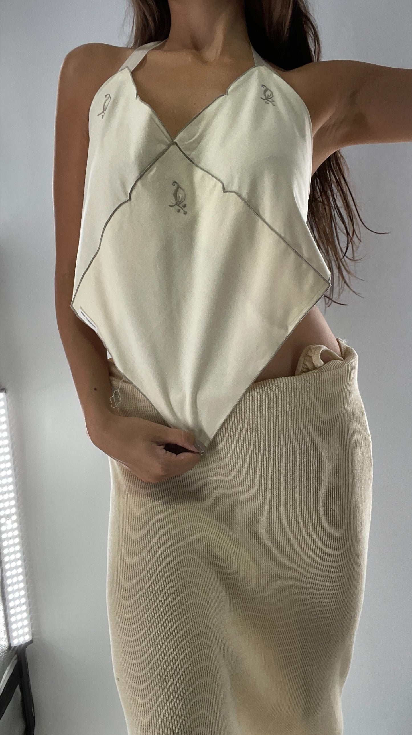 Handmade Handkerchief Backless Top