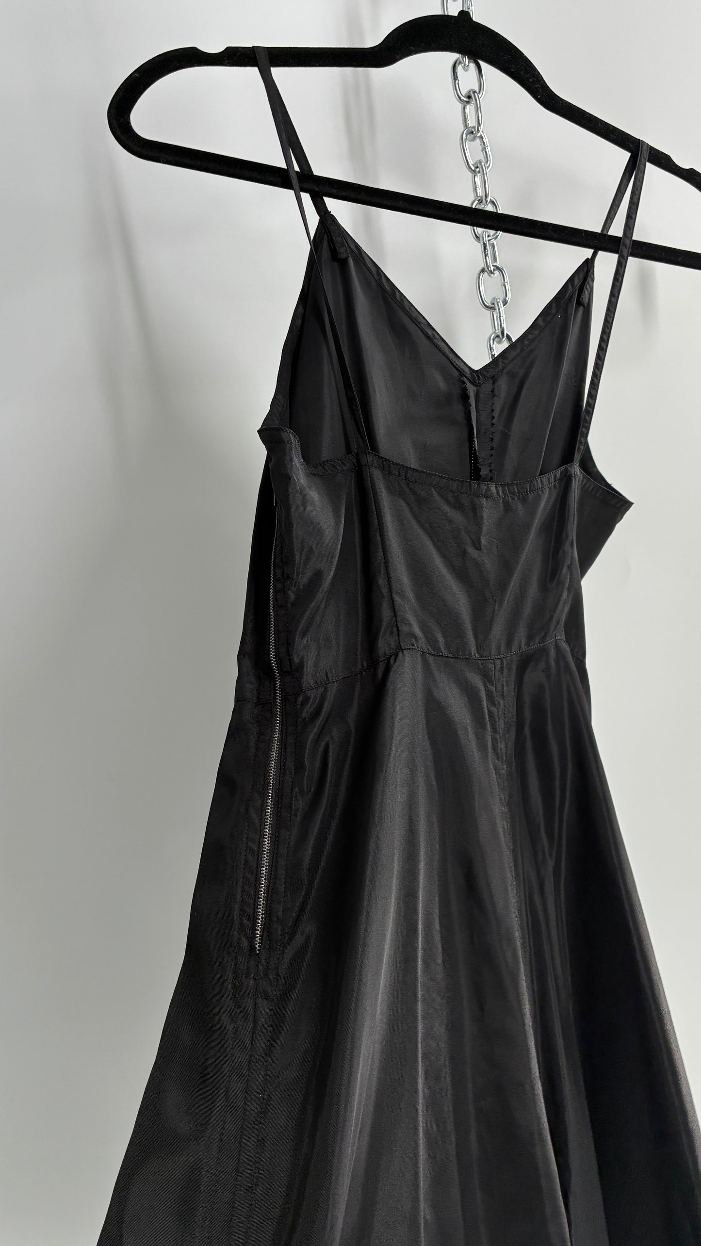 Vintage Black Midi Crinoline Style Dress (S)