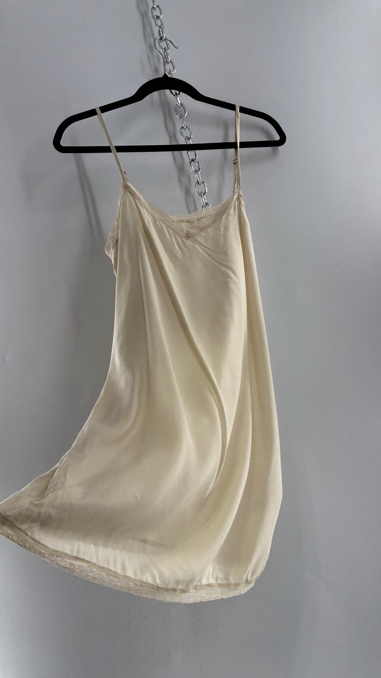 Beige Slip Dress with Lace Trim (2)