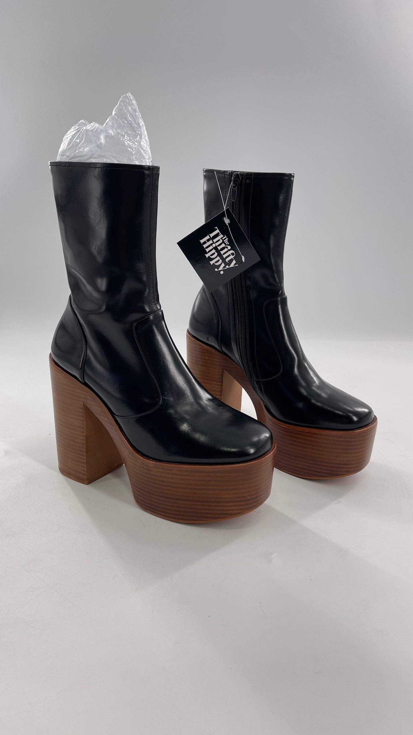 Jeffrey Campbell Mexique Black Boot with Platform And Chunky Wooden Heel (8)