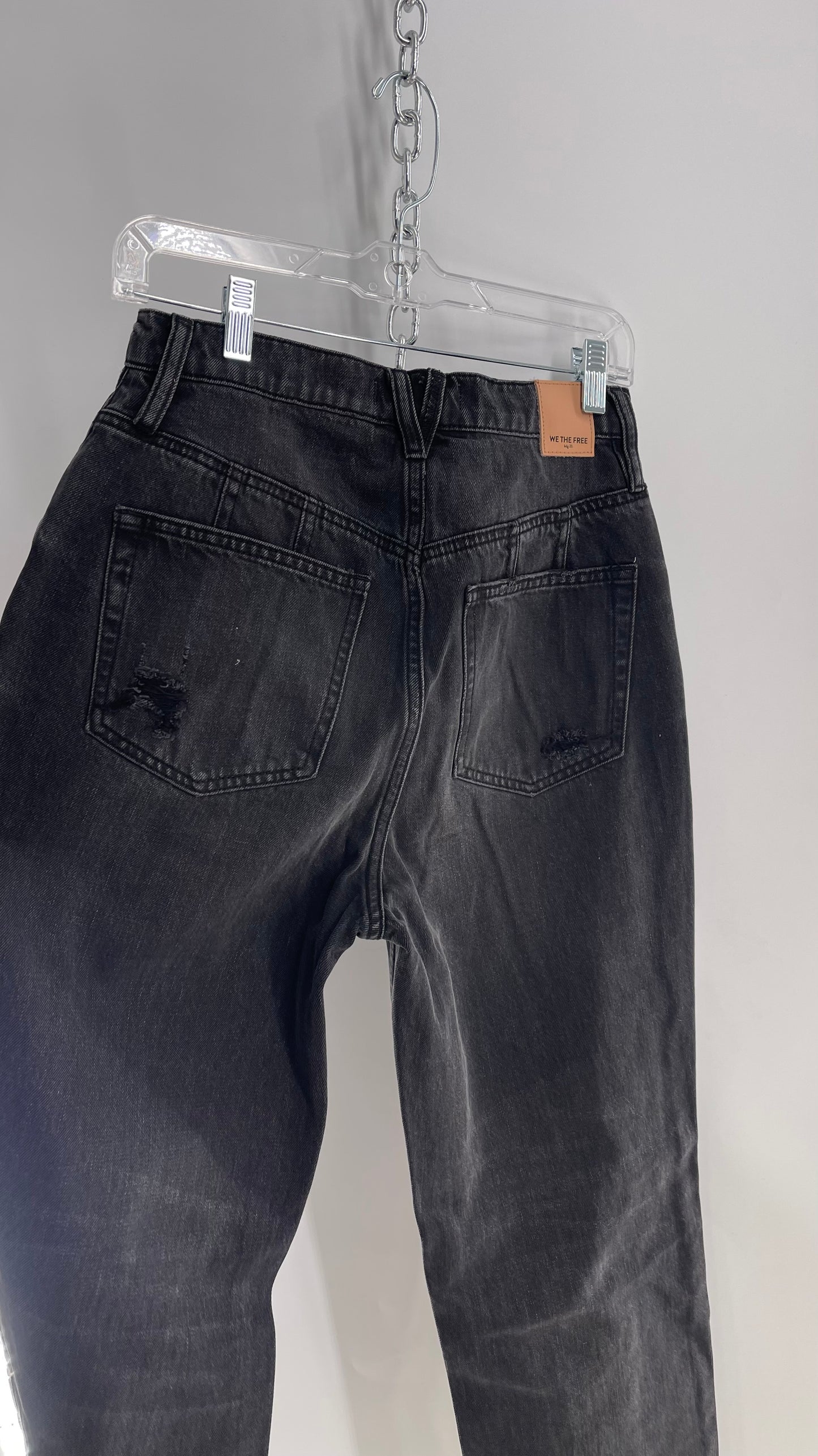 Free People Distressed Black/Grey Jeans with Tags Attached (28)
