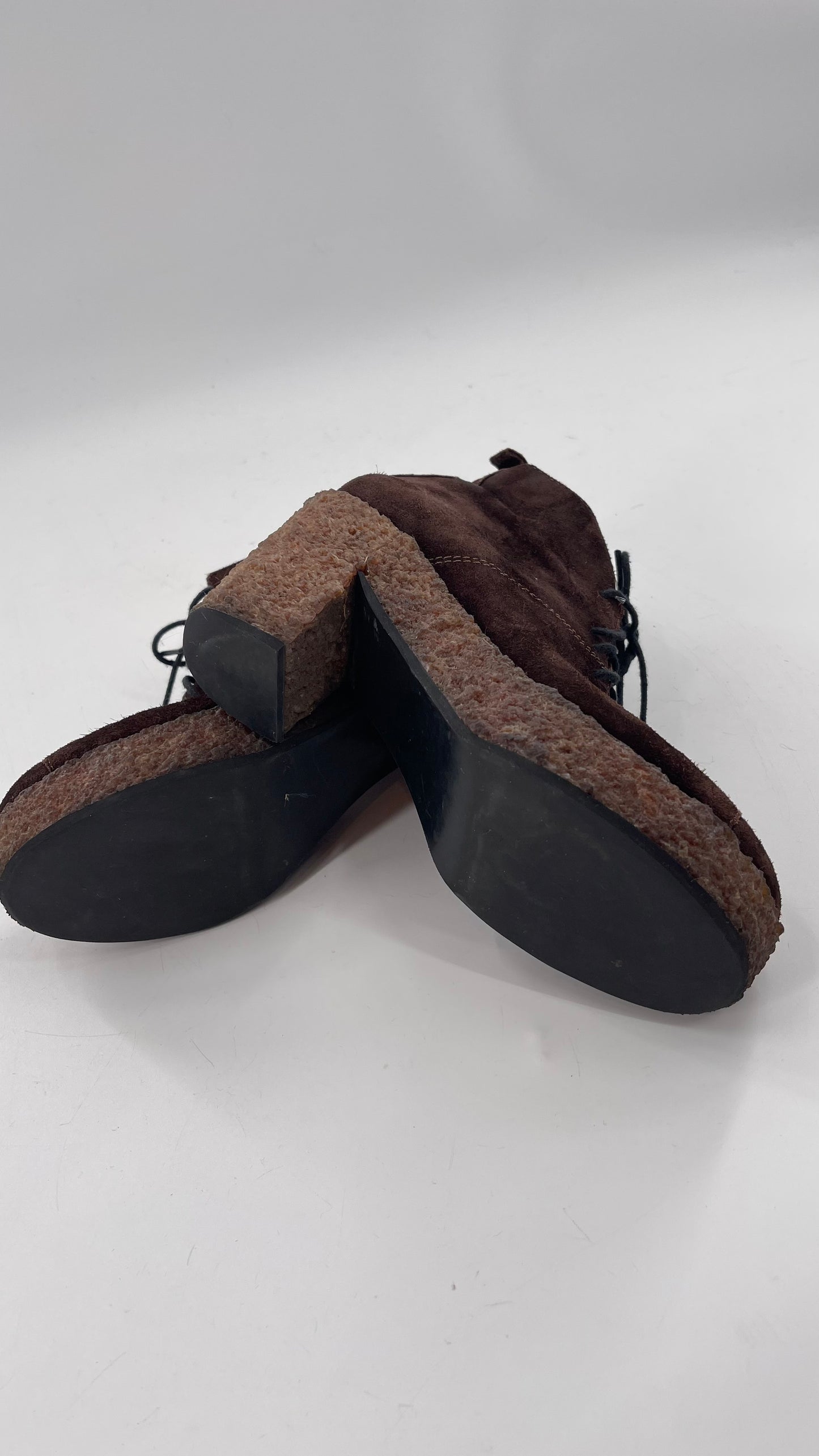 Vintage Amish Brown Lace Up Suede Boots - Apparently Size 7-71/2
