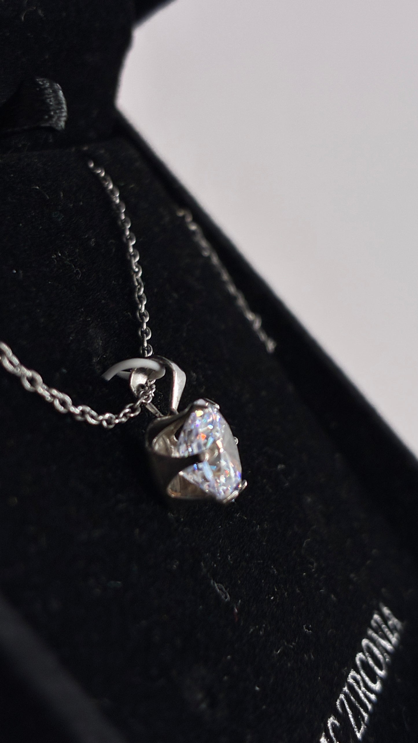 Gianni Bernini Sterling Silver Cubic Zirconia Pendant Necklace in Box