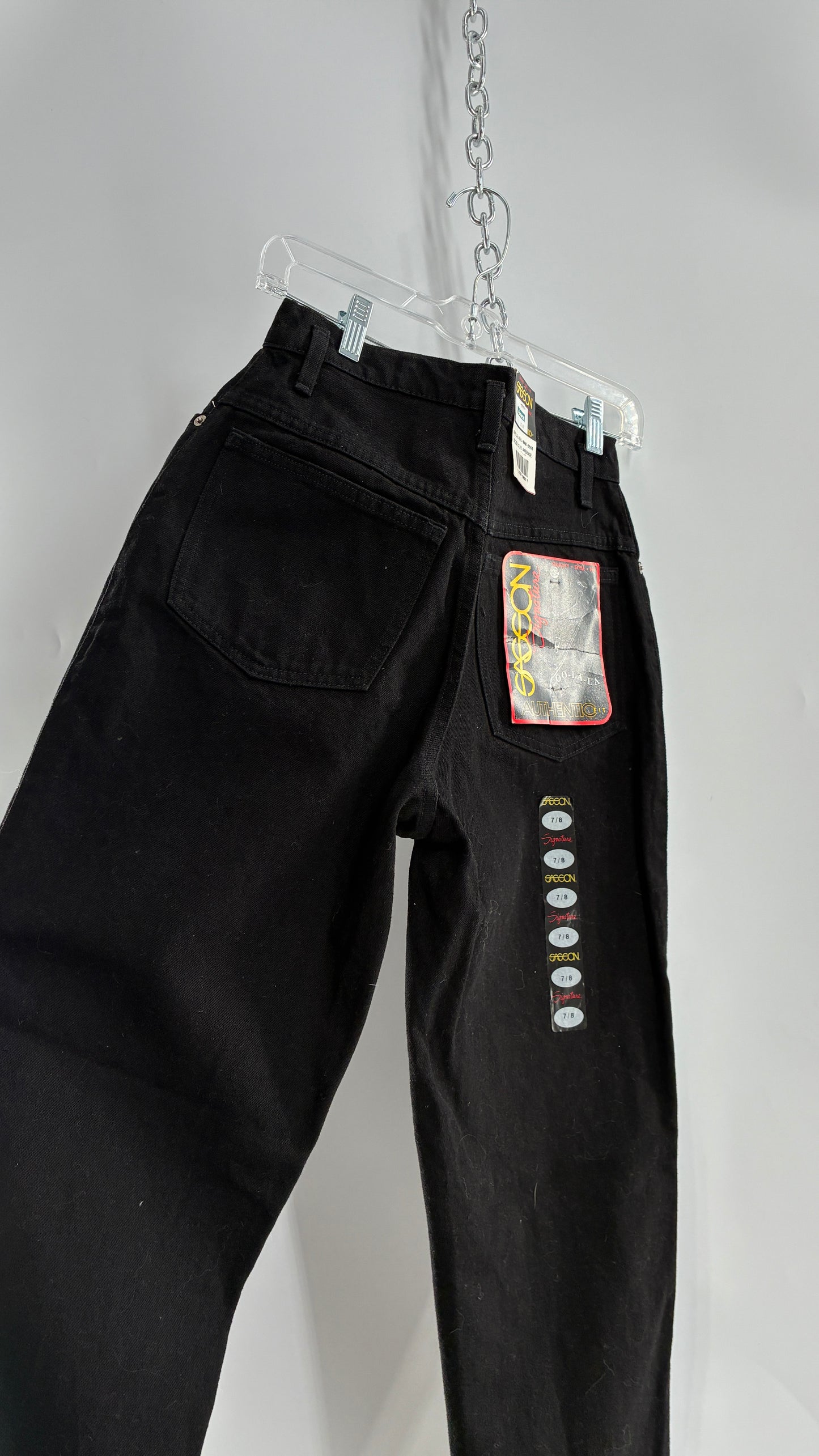 Deadstock Vintage 1980s SASSON Black High Waisted Mom Jean (7/8)