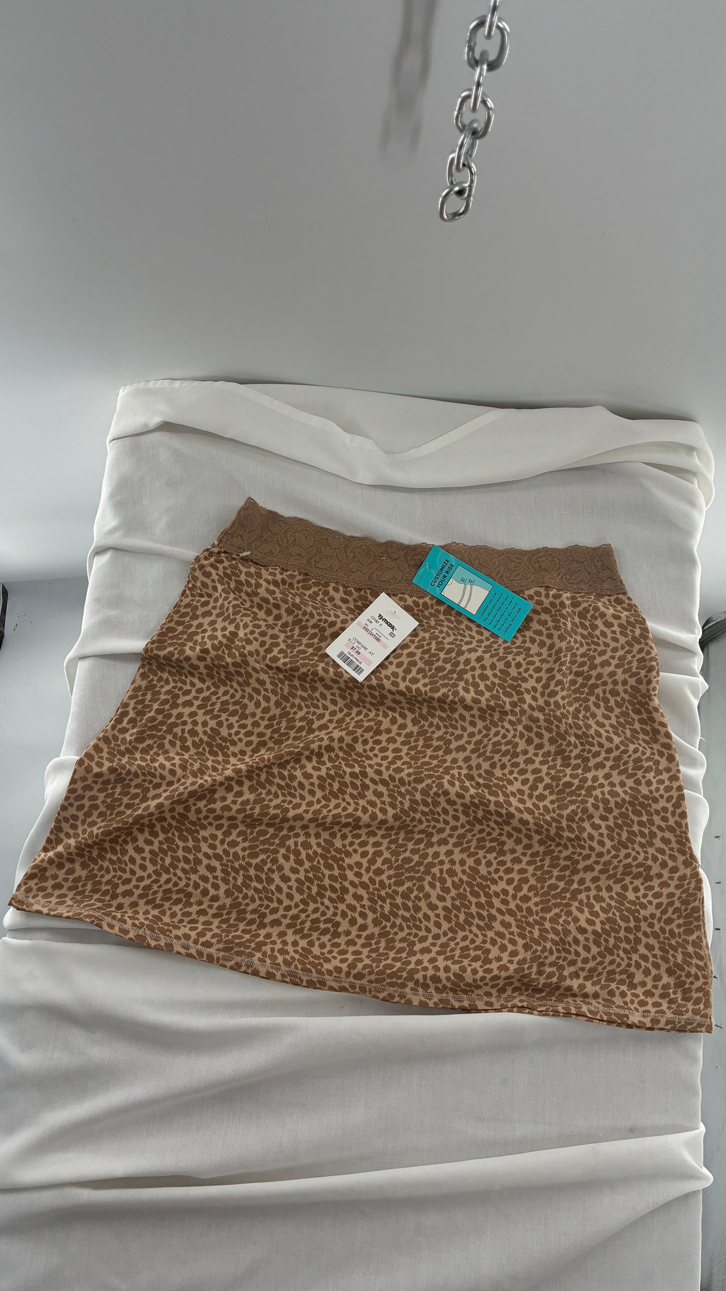 Deadstock Vintage VANITY FAIR Leopard Micro Mini Skirt with Side Slit (Large)