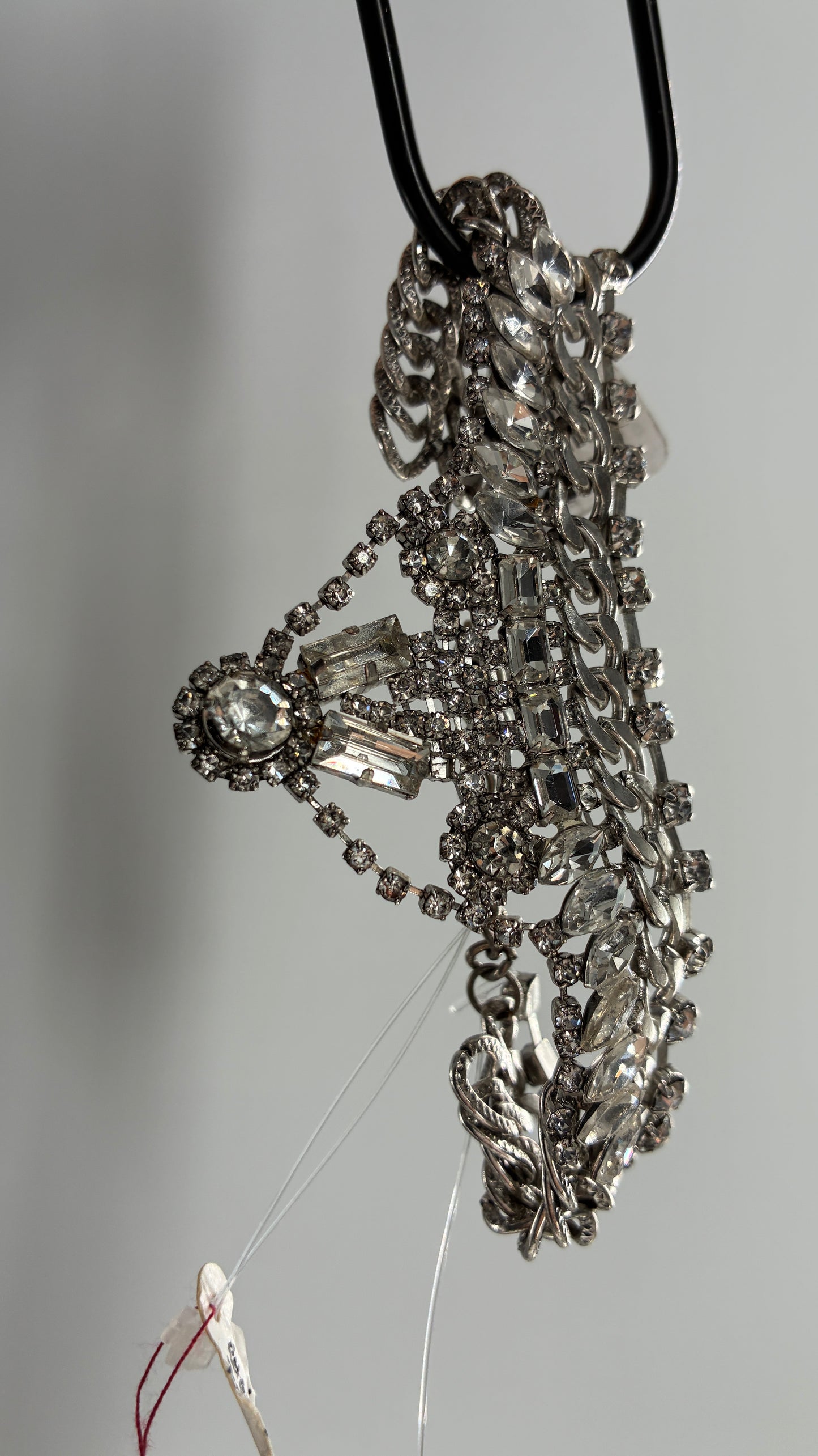 Free People Elaborate Silver Rhinestone Bracelet with Tags Attached