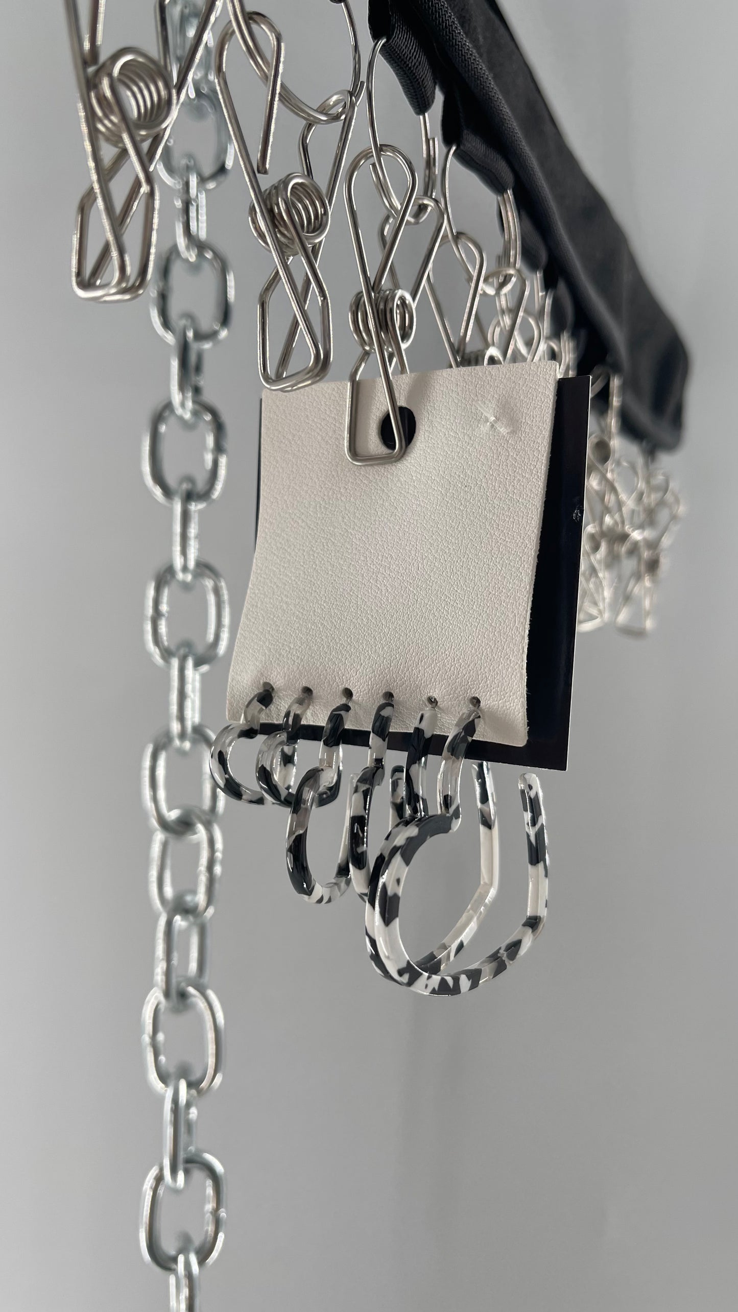 Free People Black/White Marble Heart Earring Set