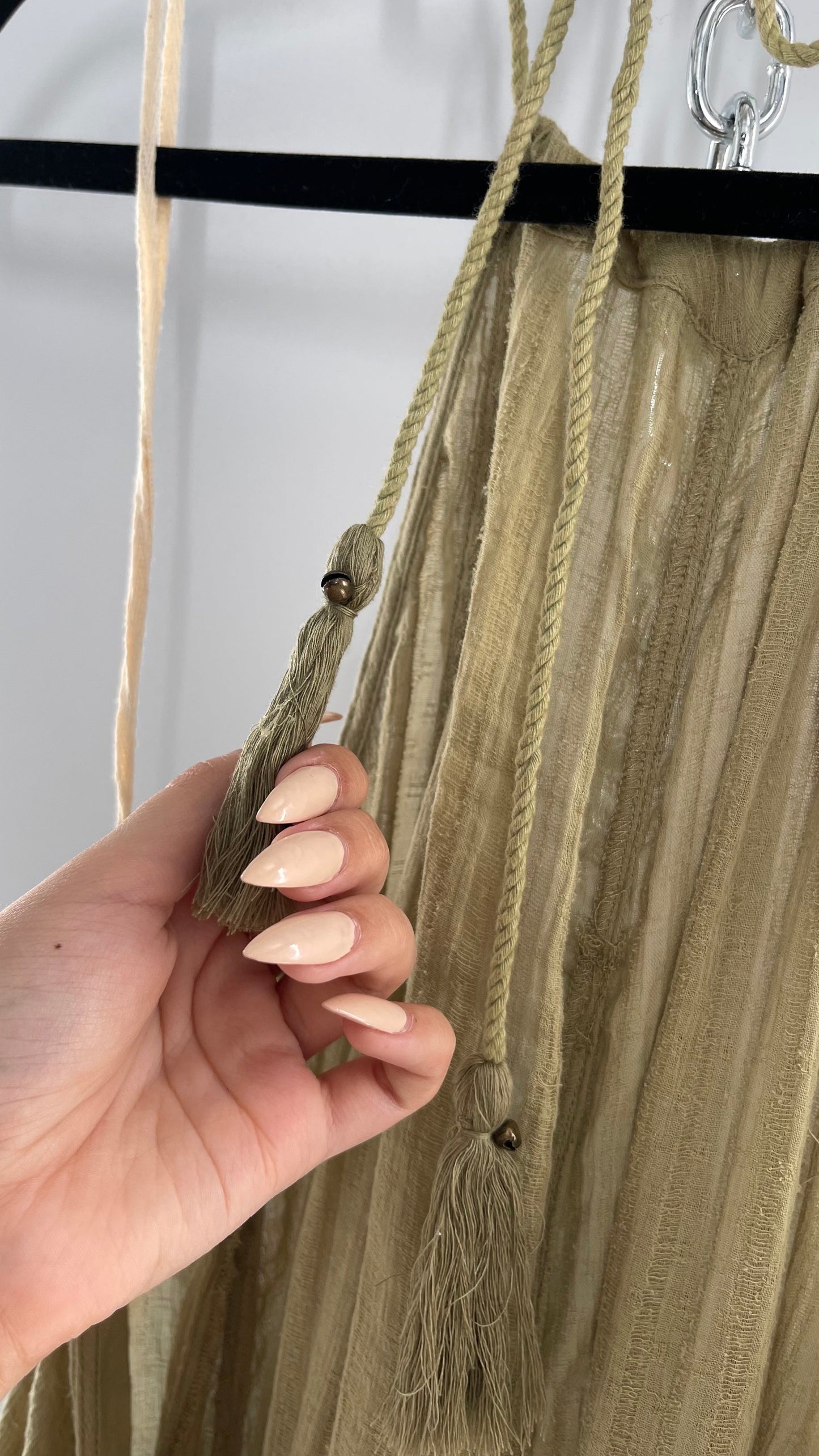Free People Sage Halter Voluminous Cotton Dress with Open Back (Small)