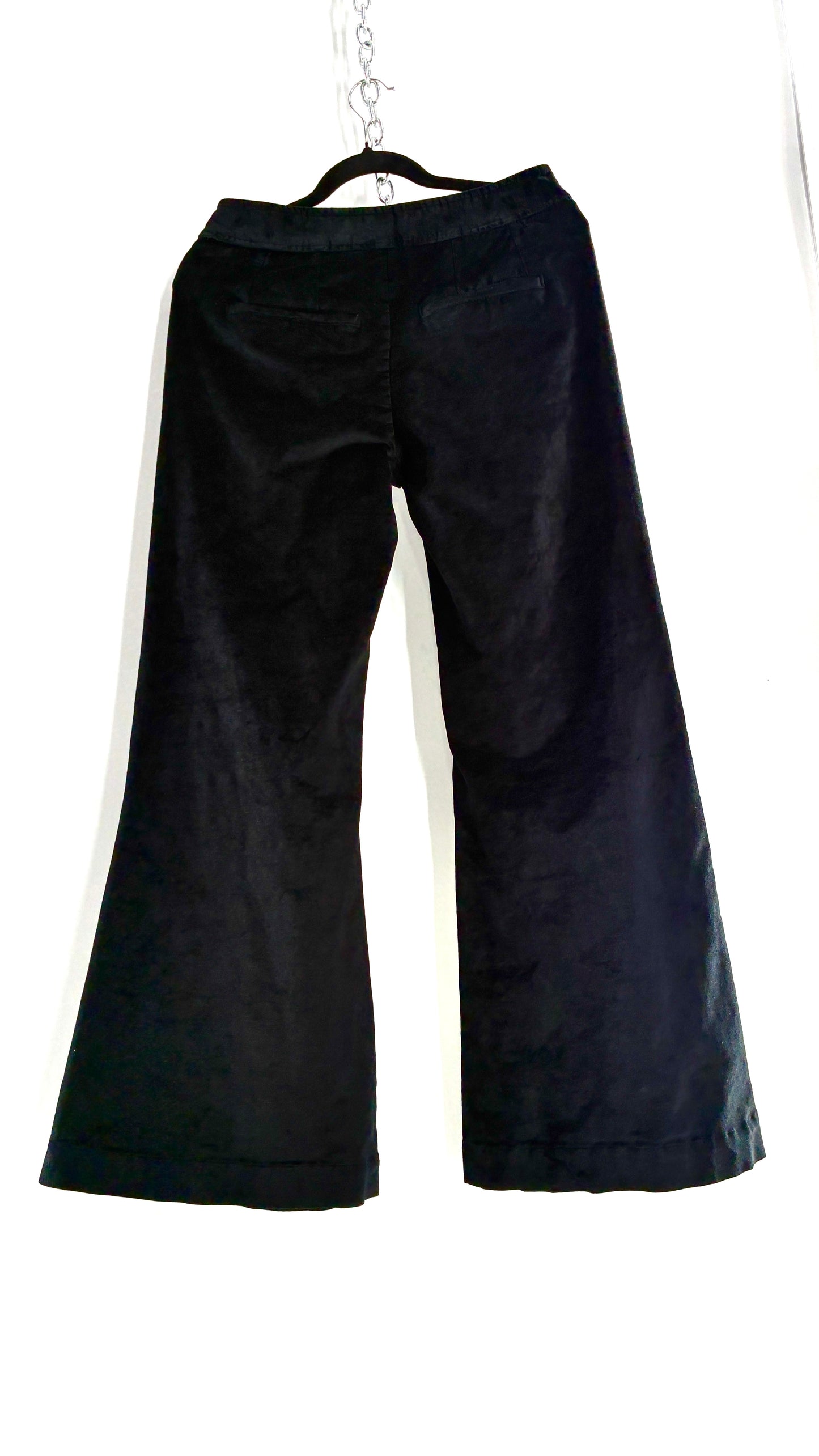 Free people Black Heavy Velour Velvet Walk with You Kick Flare Hot Pants(6)