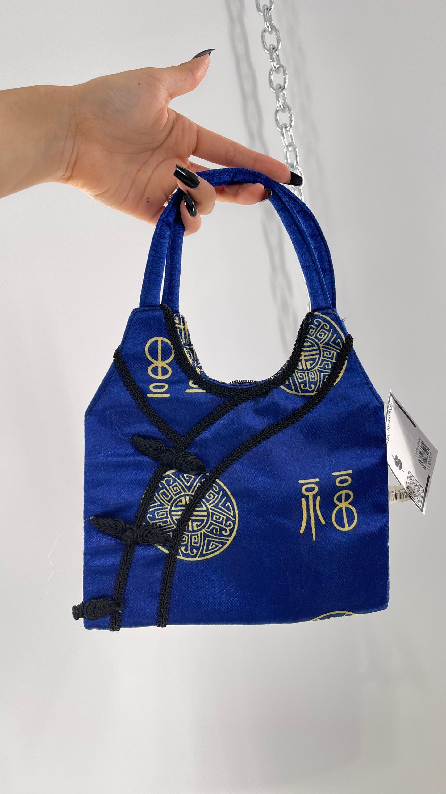 Royal Blue Satin Kimono Mini Purse