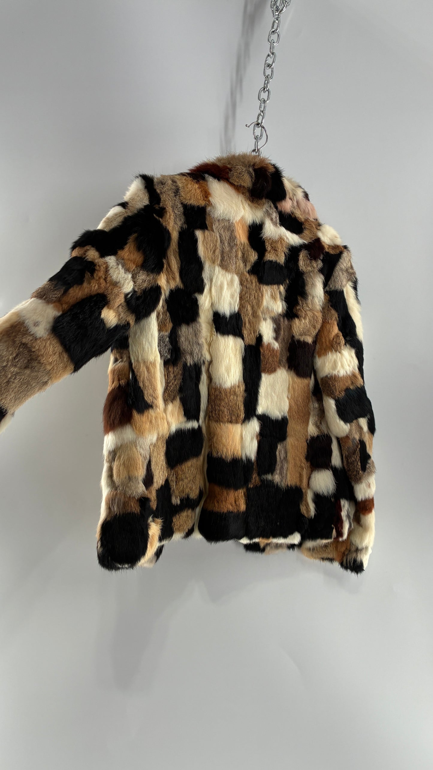 Vintage 1970s FURMOSTE Genuine French Rabbit Fur Patchwork Jacket (7/8)