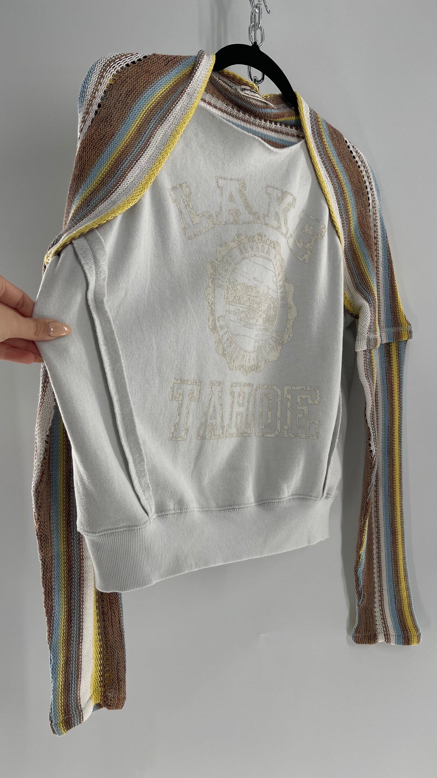 Free People Knit Sleeve Light Blue Lake Tahoe Longsleeve (Small)