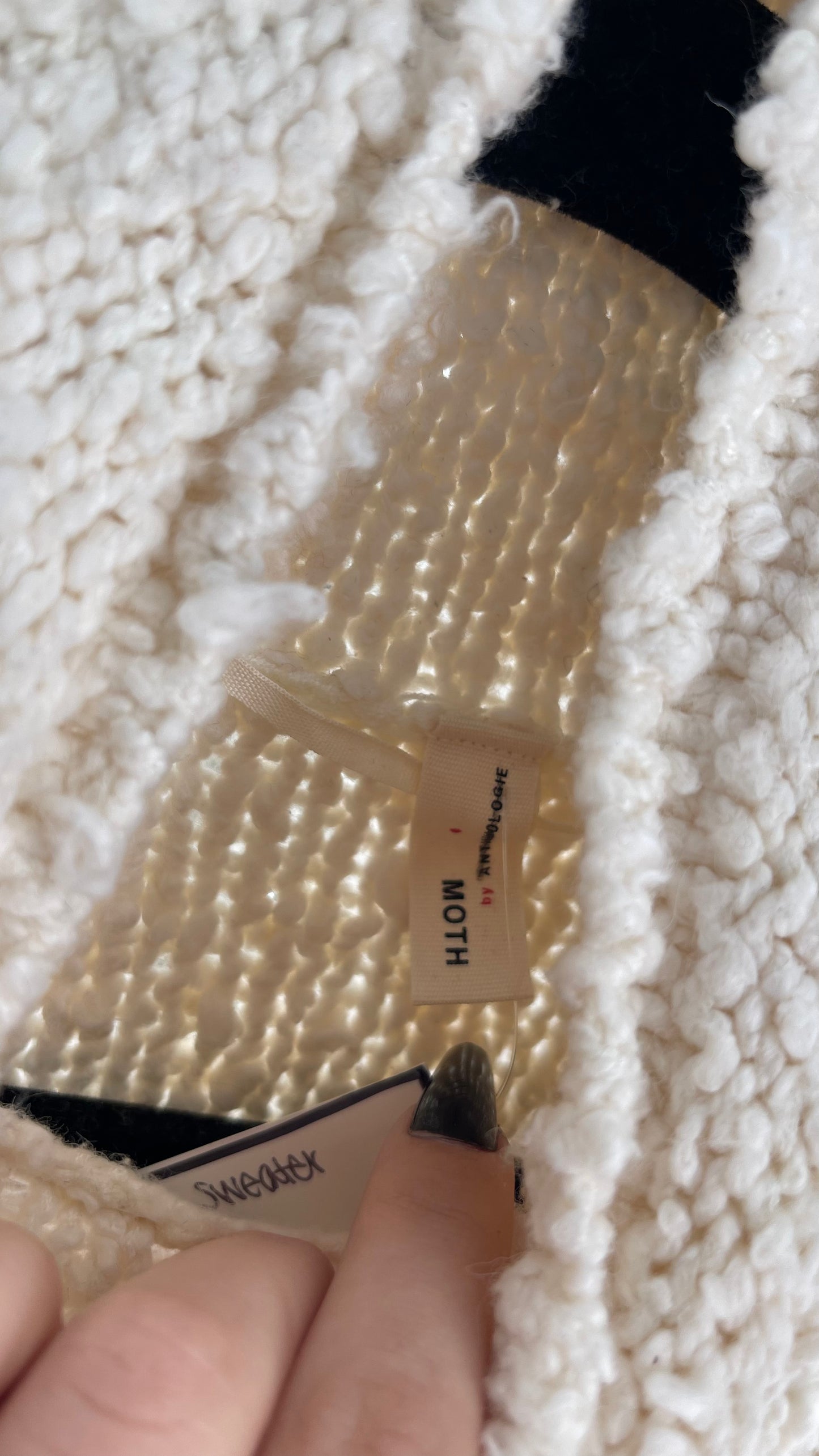 Moth Anthropologie Juliette Ivory White Knit Turtleneck Sweater(XS)
