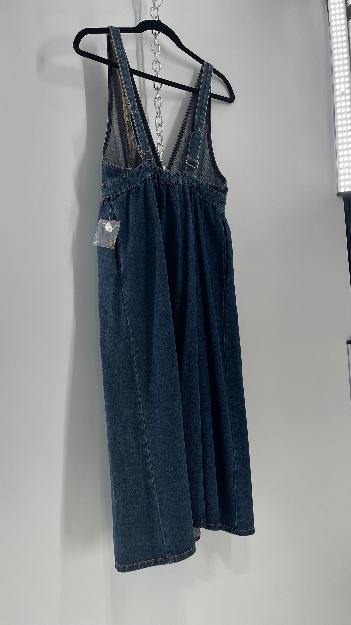 Urban Outfitters Medium Wash Denim Button Front Midi Dress (S)