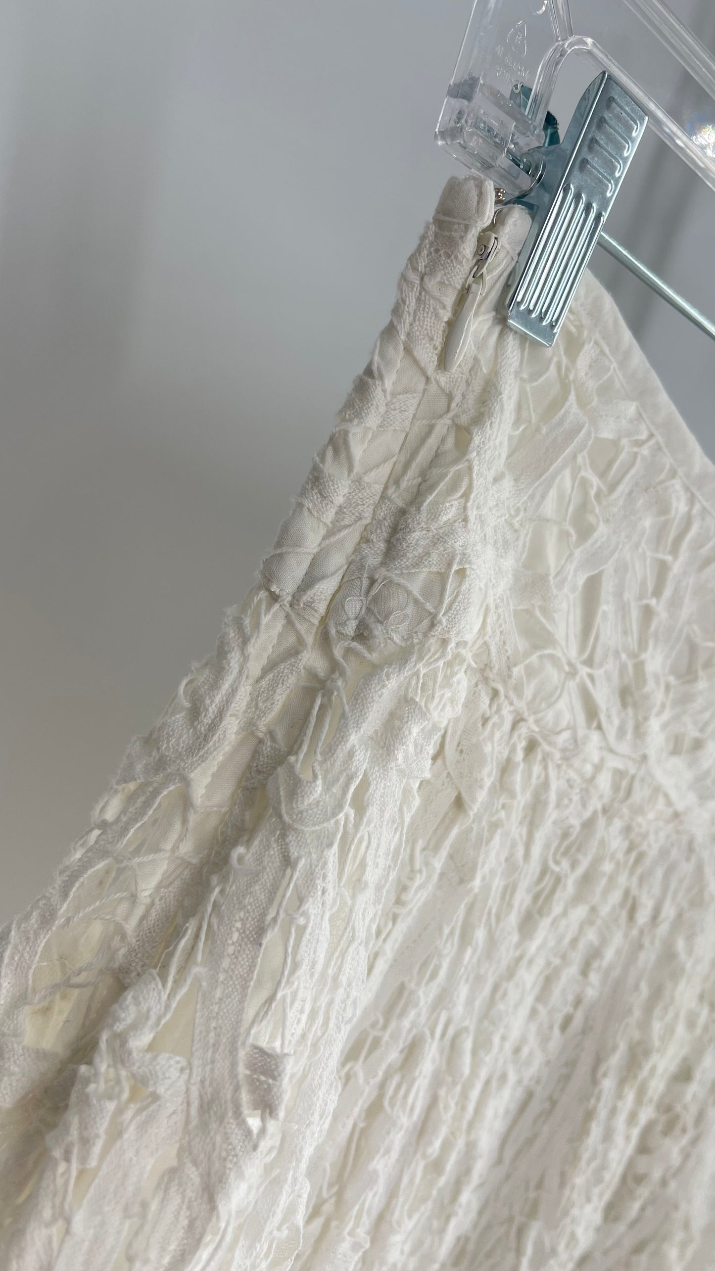 Free People White Lace Full Length Skirt (XS)