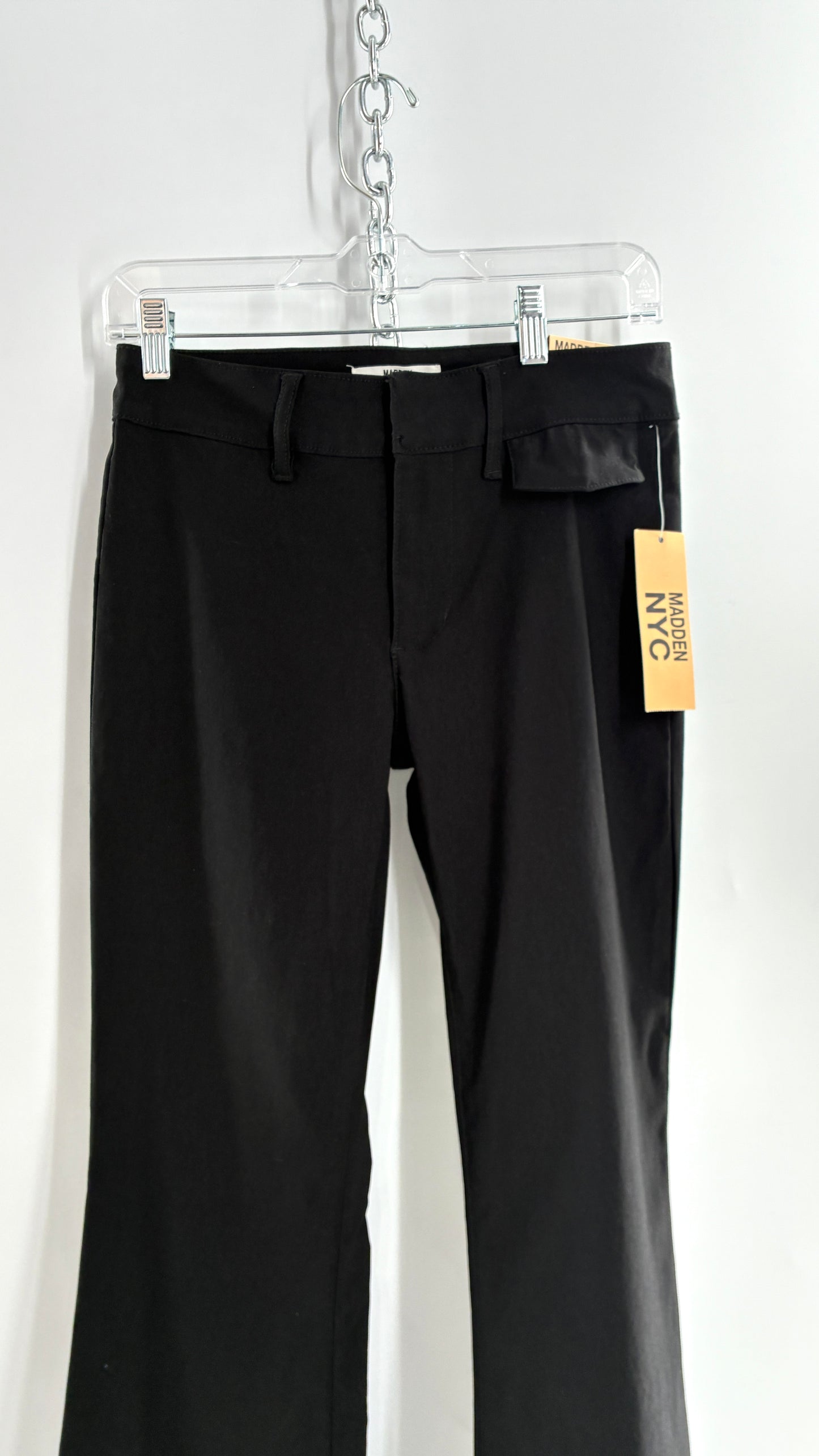 Deadstock Vintage MADDEN NYC Stretchy Black Mid Rise Flare (Small)