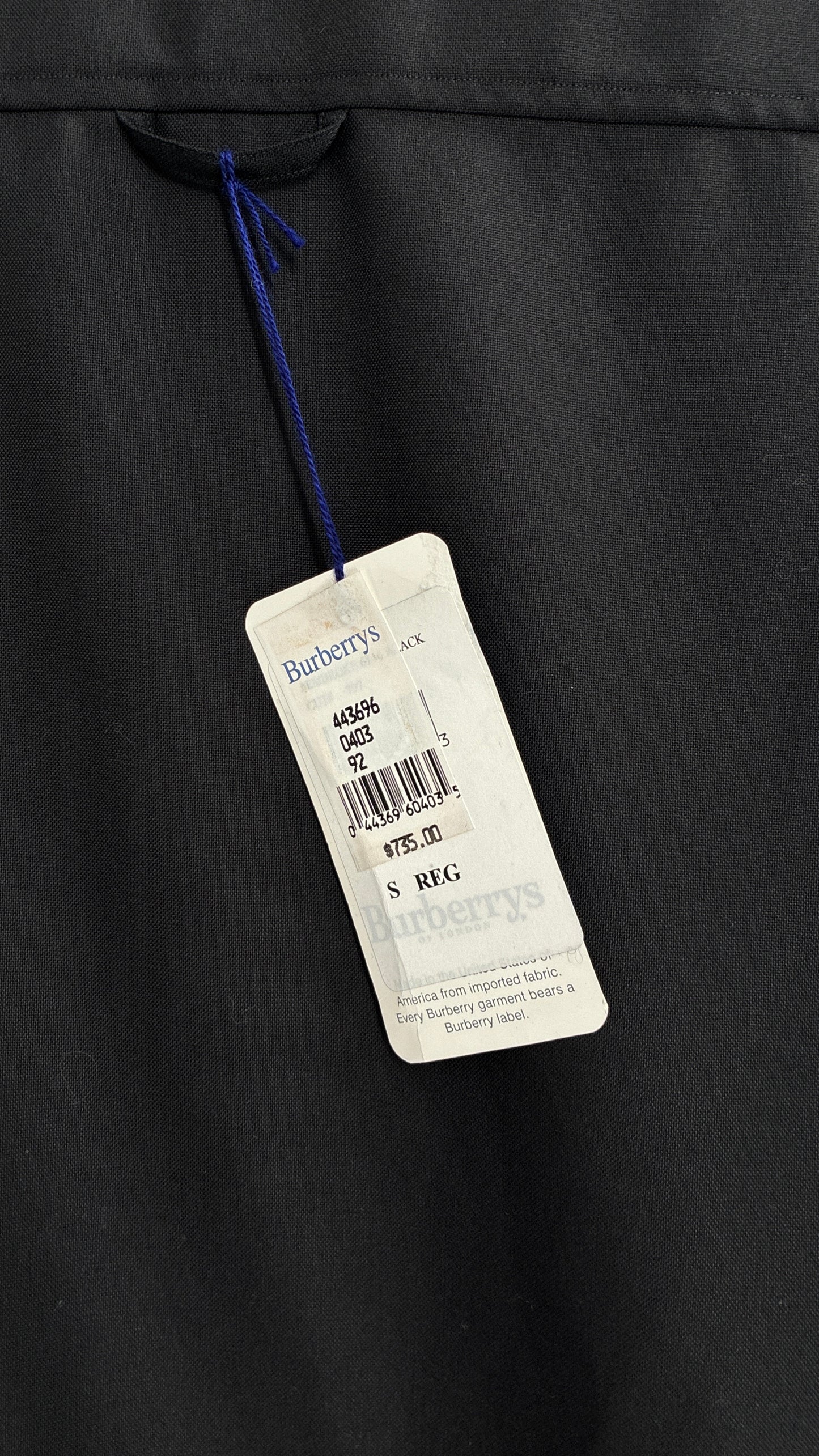 Vintage BURBERRY Black 100% Worsted Cashmere Button Up with Tags Attached (Small)