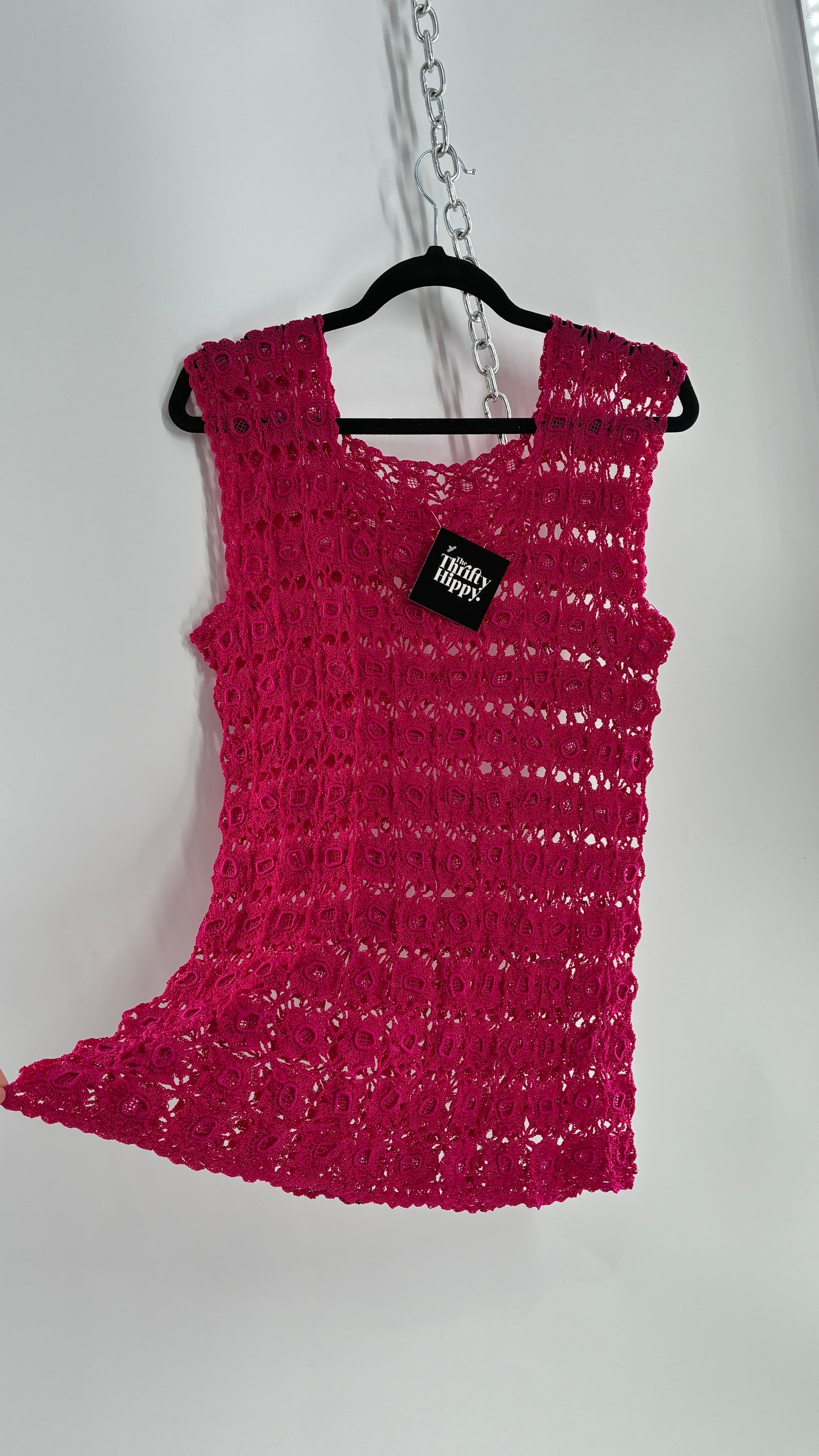 Vintage Handmade Crochet Hot Pink (Medium)