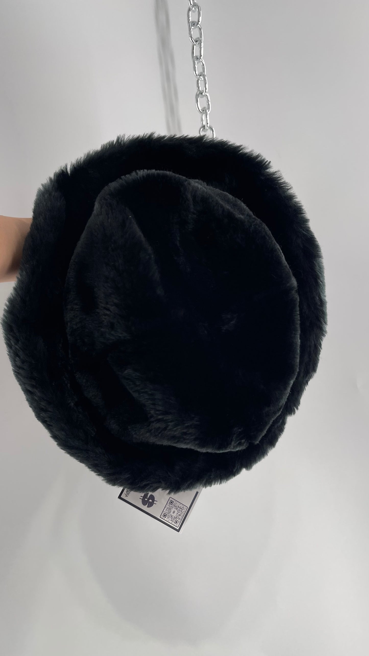 Vintage Black Faux Fur Bucket Hat